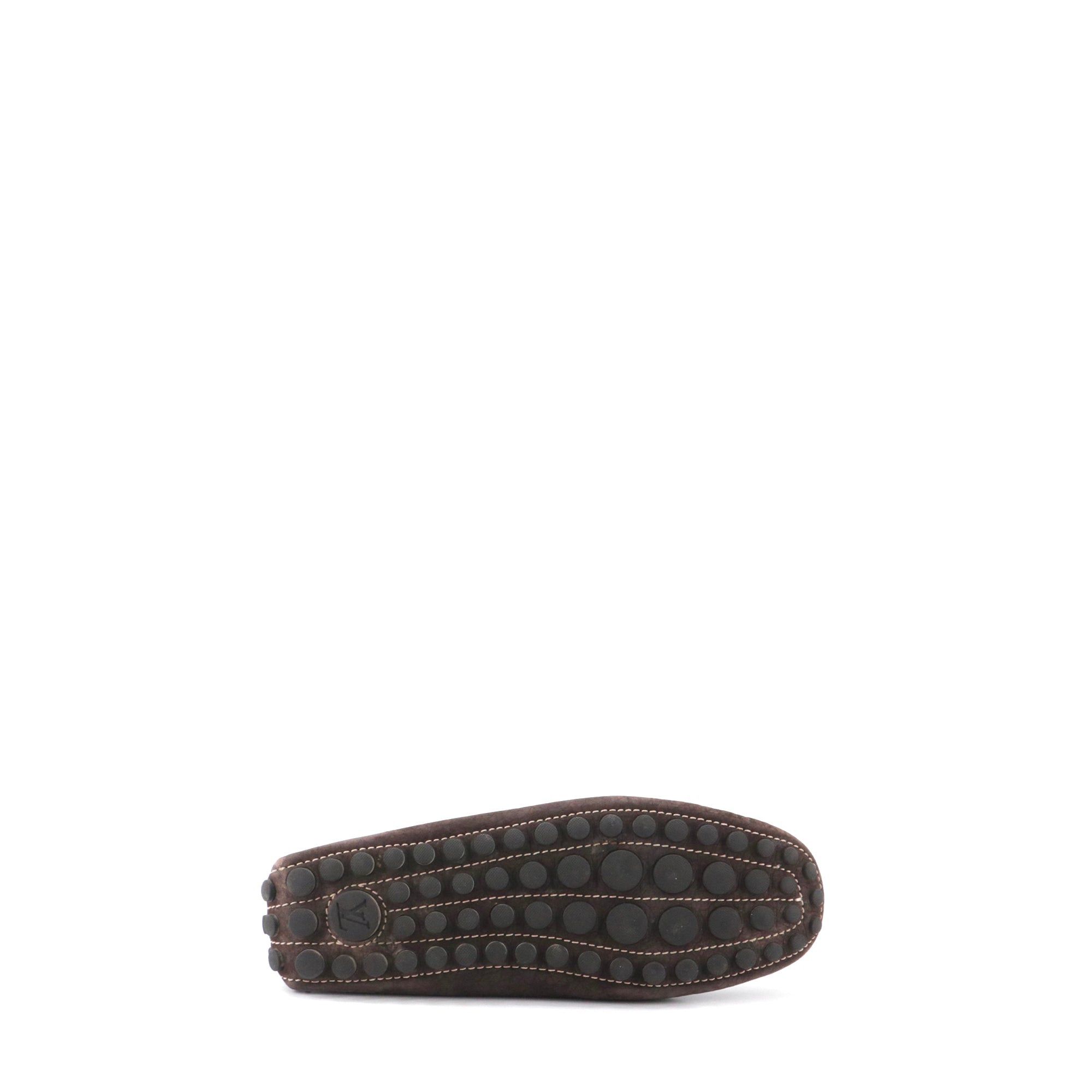 Louis Vuitton LOUIS VUITTON - Louis Vuitton LV Driver loafers in brown grained leather (T41.5) Size US 8.5 / EU 41-42 - 3 Thumbnail