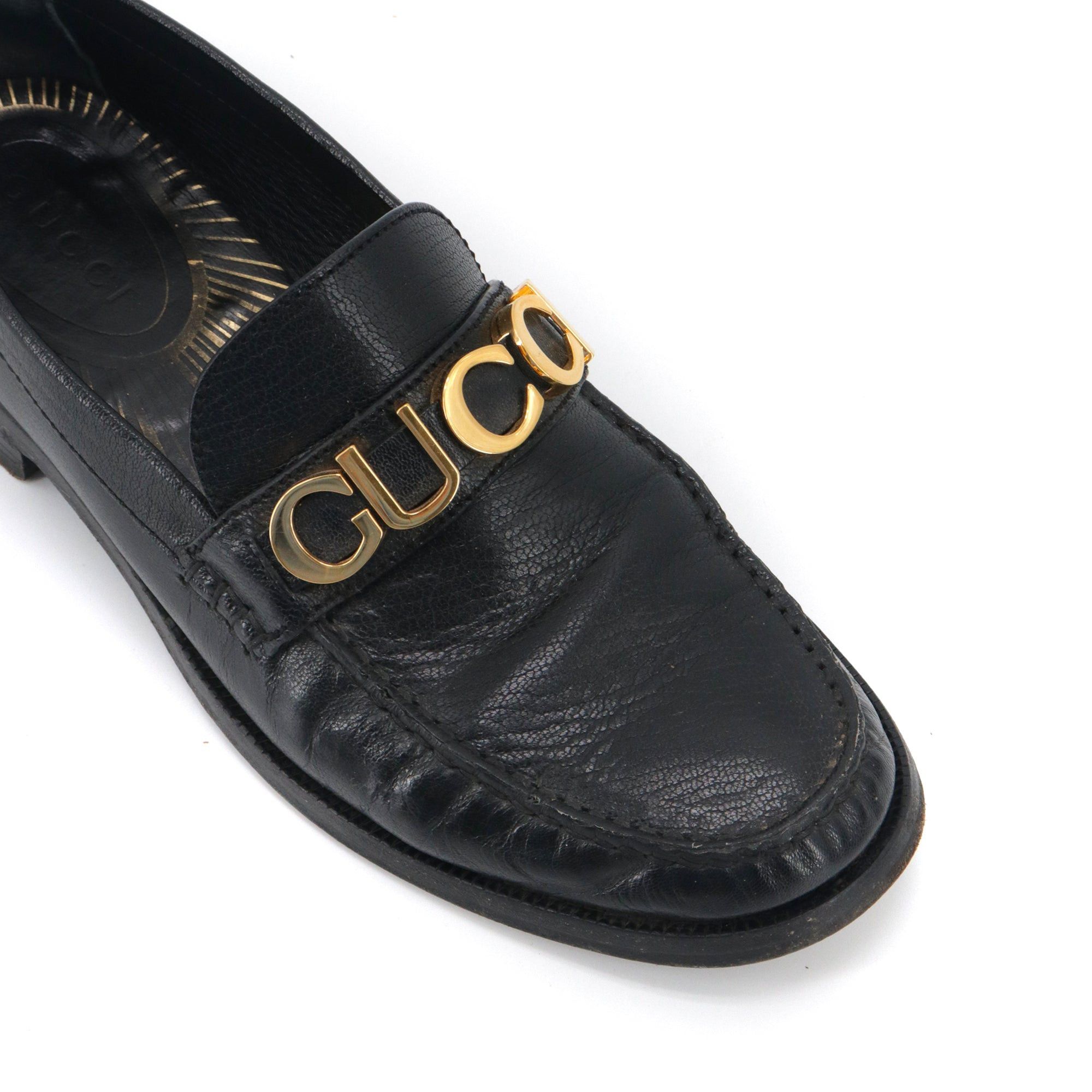 Gucci GUCCI - Gucci black leather loafers (T39) Size US 8 / IT 38 - 4 Thumbnail