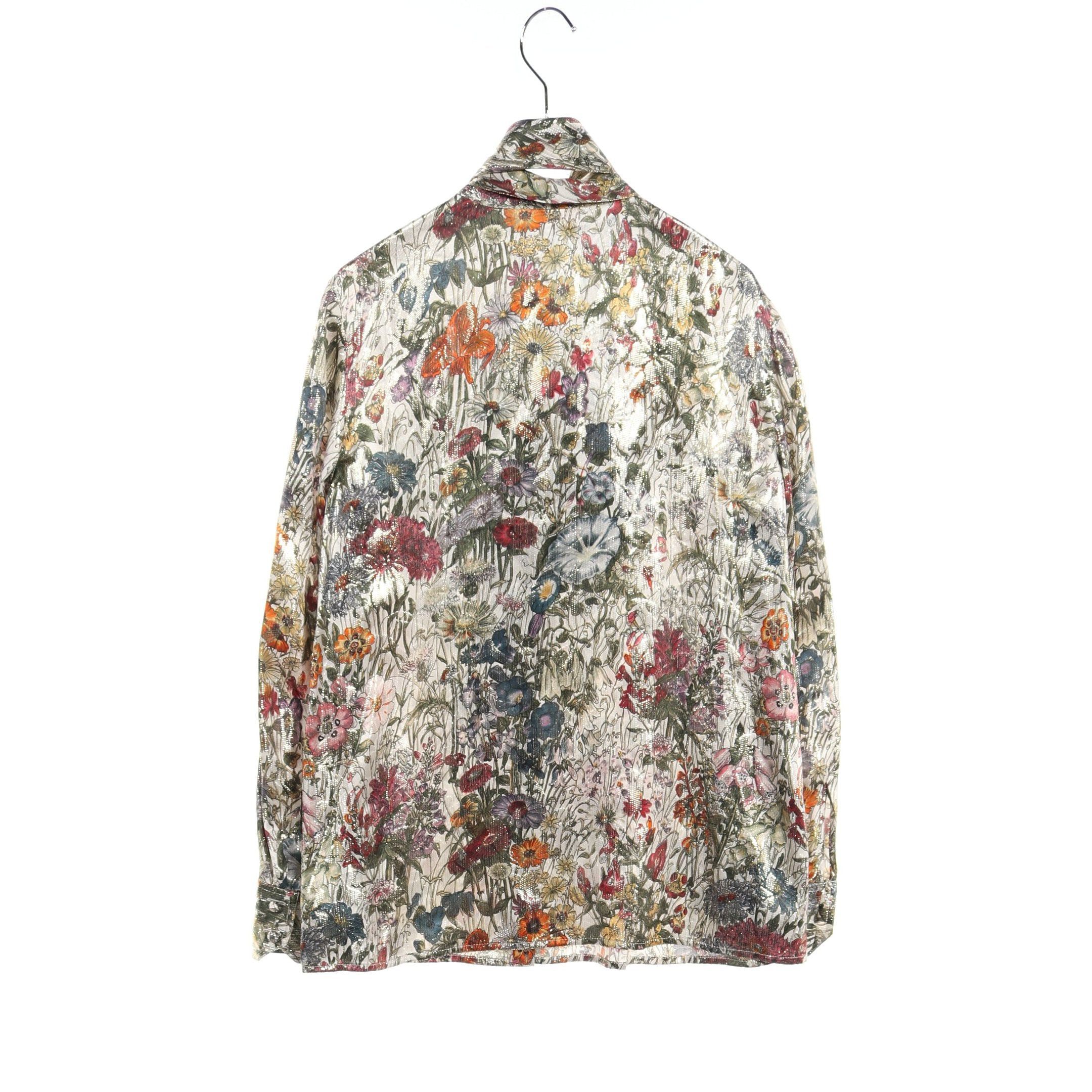 Tory Burch Tory Burch Blouse Floral Pattern Silk Ivory Multicolor Size ONE SIZE - 2 Thumbnail