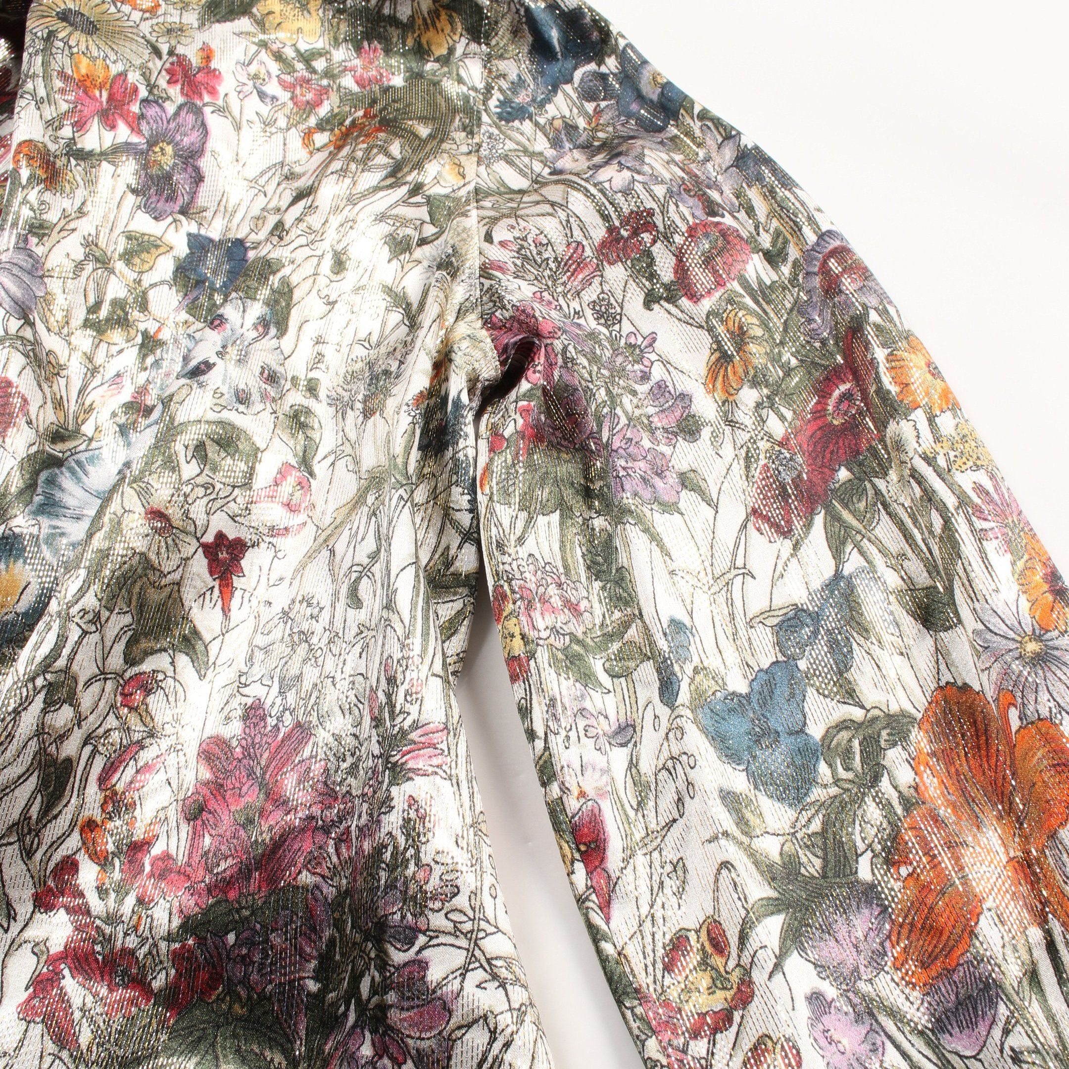 Tory Burch Tory Burch Blouse Floral Pattern Silk Ivory Multicolor Size ONE SIZE - 6 Thumbnail
