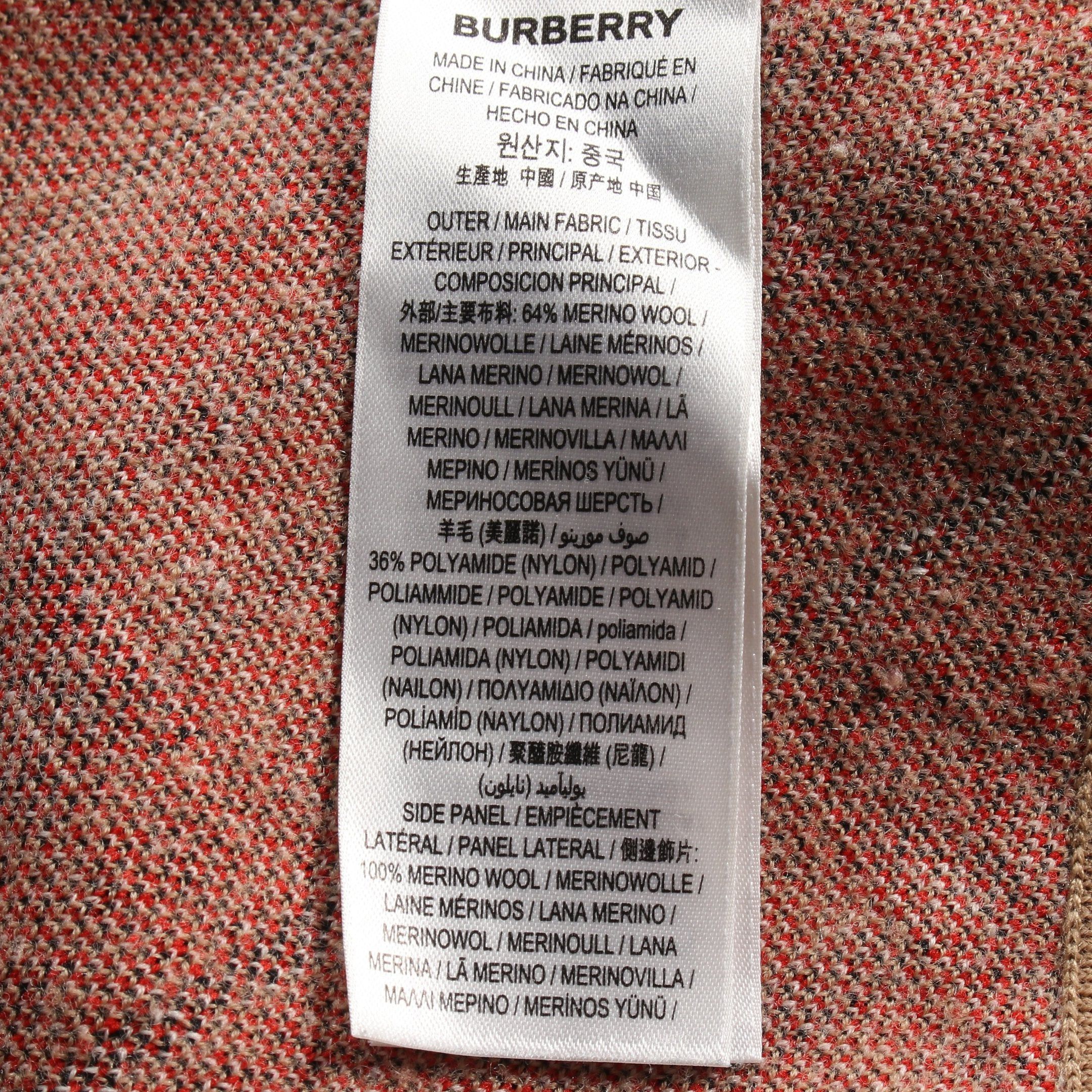Burberry Burberry Knit Crew Neck Check Wool Light Brown Black Red Size ONE SIZE - 4 Thumbnail