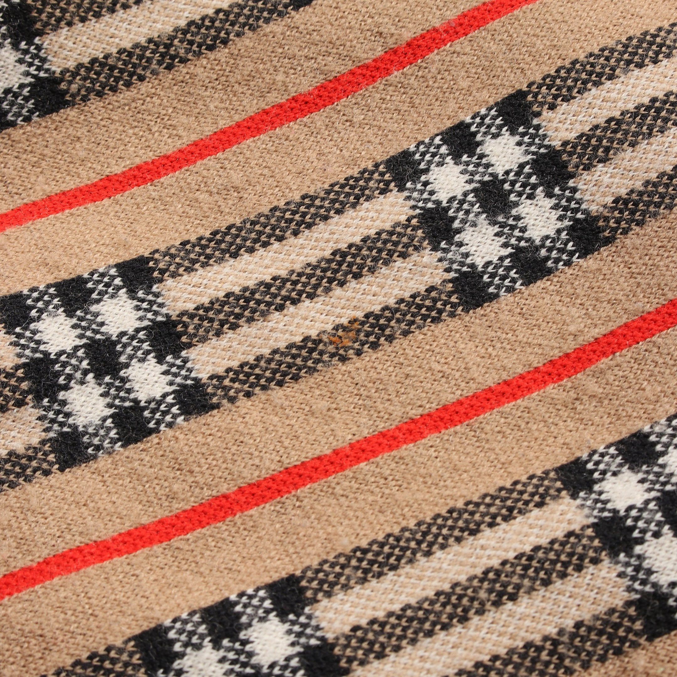 Burberry Burberry Knit Crew Neck Check Wool Light Brown Black Red Size ONE SIZE - 5 Thumbnail
