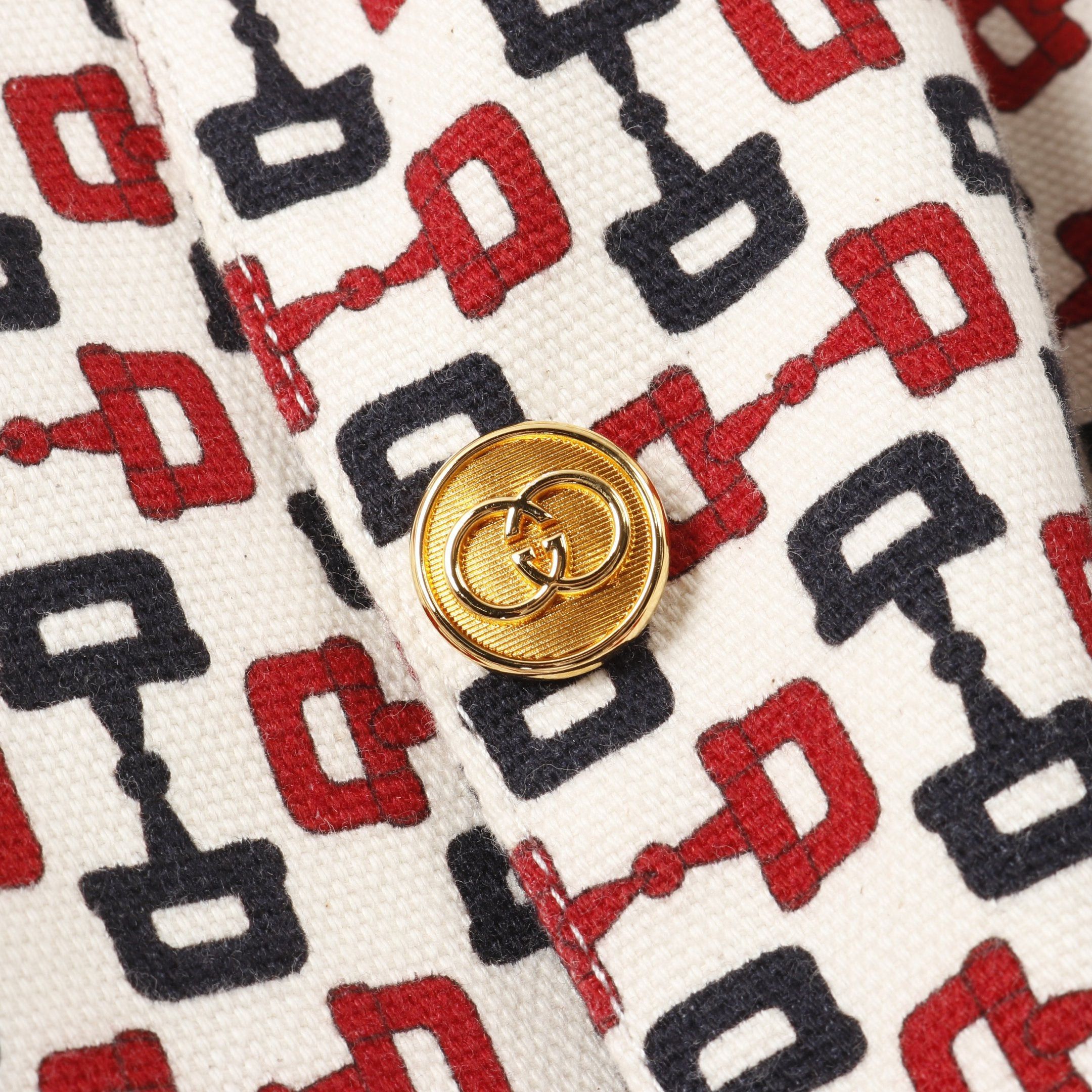 Gucci Gucci Zumi Horsebit Jacket Cotton White Red Navy Size ONE SIZE - 10 Thumbnail