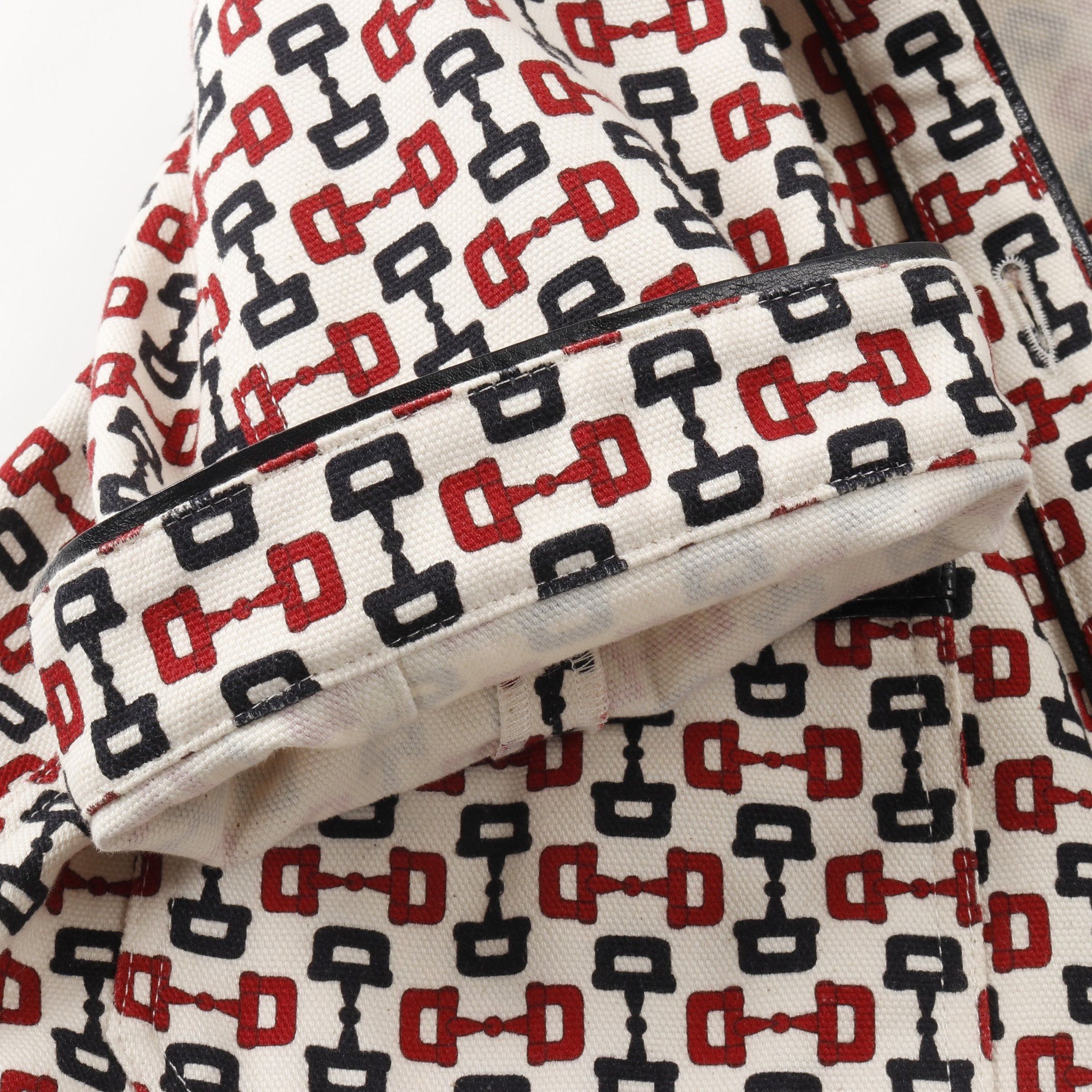 Gucci Gucci Zumi Horsebit Jacket Cotton White Red Navy Size ONE SIZE - 7 Thumbnail