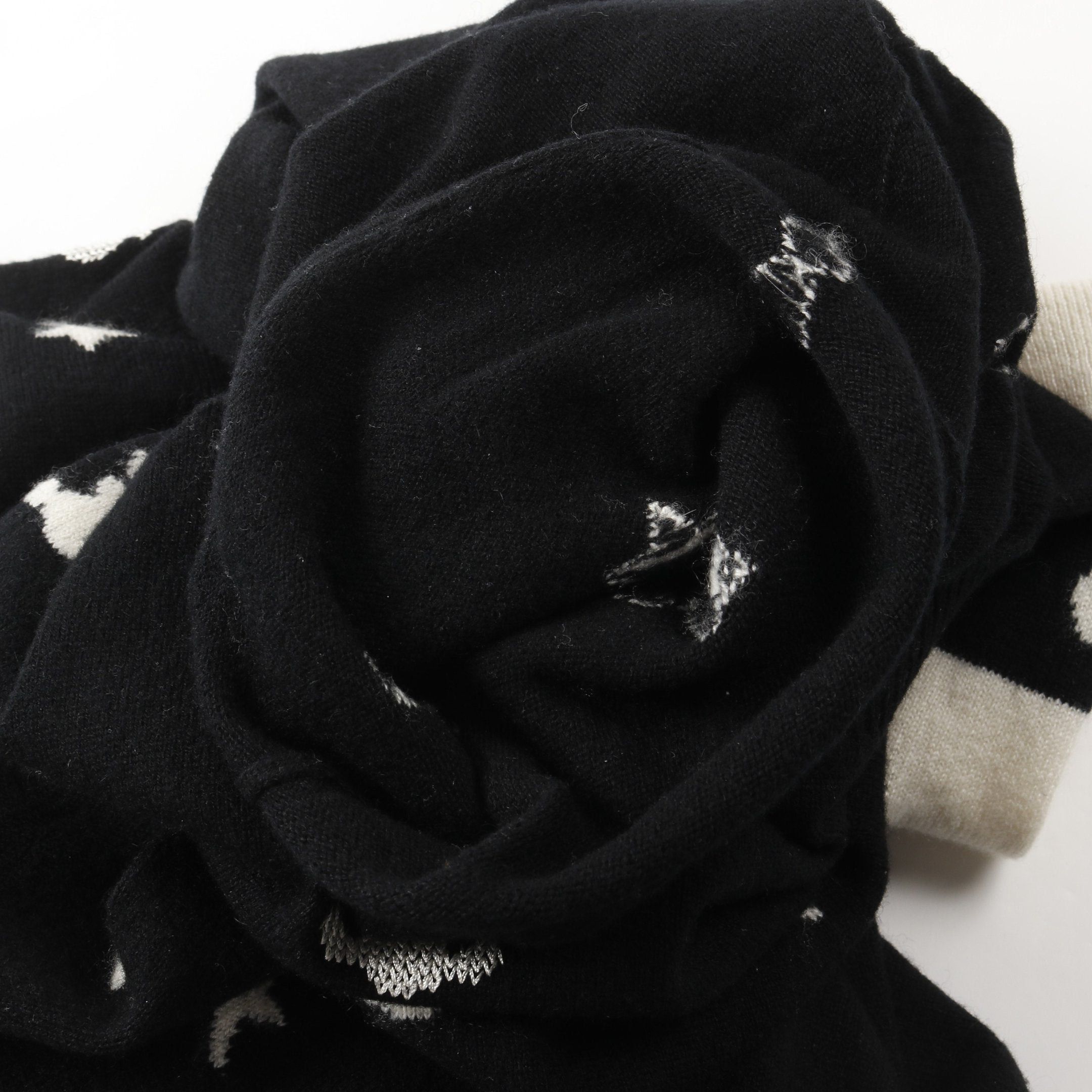 Hermes Hermes Poste Et Cavalerie One Piece Cashmere Black Off White Size ONE SIZE - 7 Thumbnail