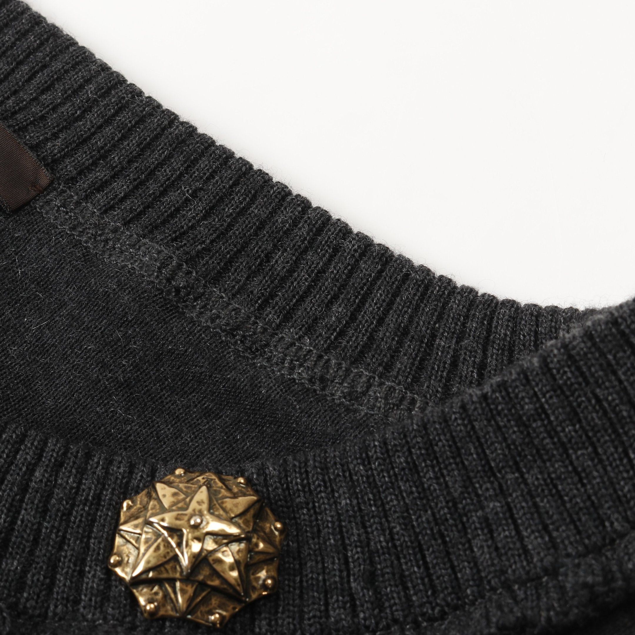Louis Vuitton Louis Vuitton One Piece Monogrammed Buttons Cashmere Silk Dark Gray Size ONE SIZE - 6 Thumbnail
