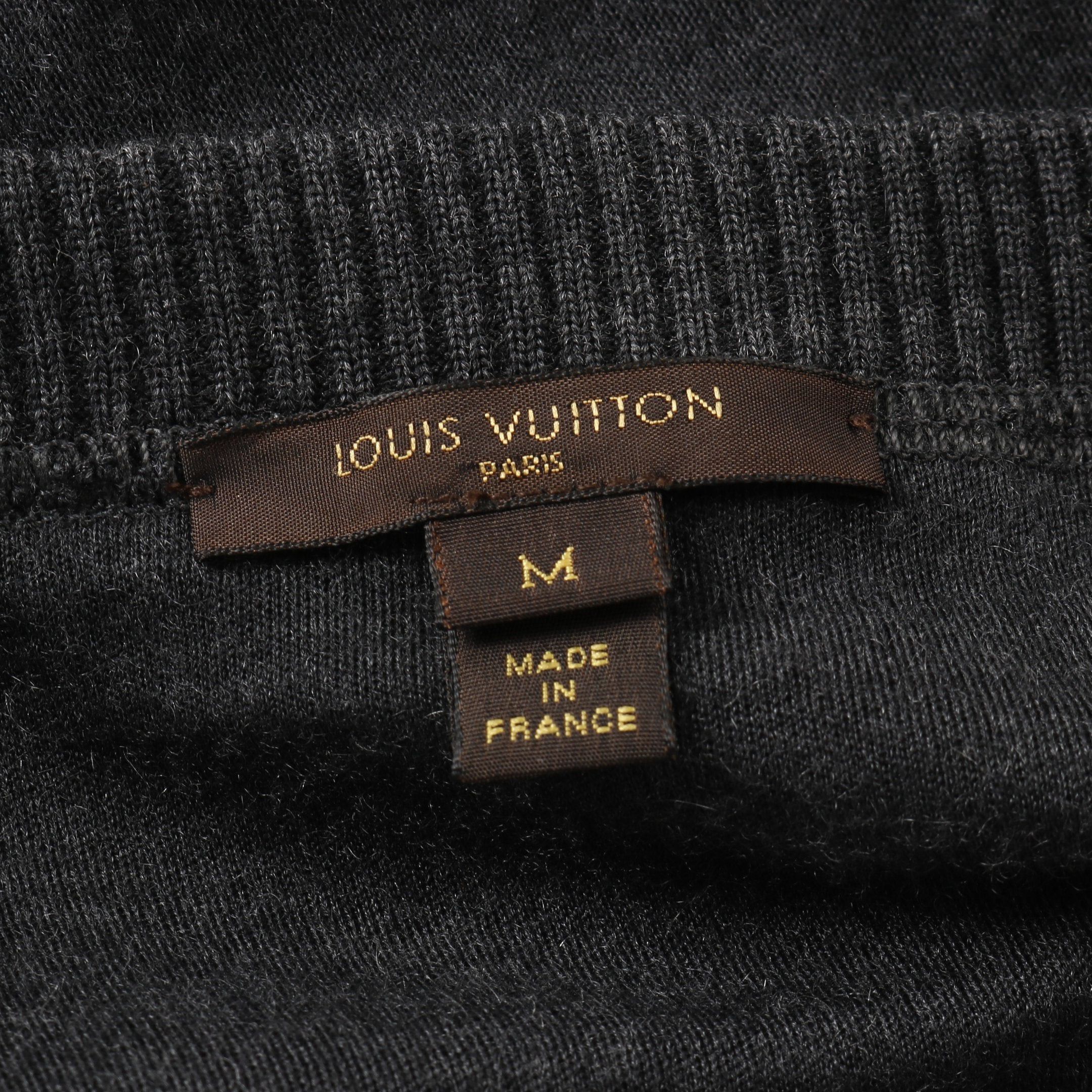 Louis Vuitton Louis Vuitton One Piece Monogrammed Buttons Cashmere Silk Dark Gray Size ONE SIZE - 3 Thumbnail