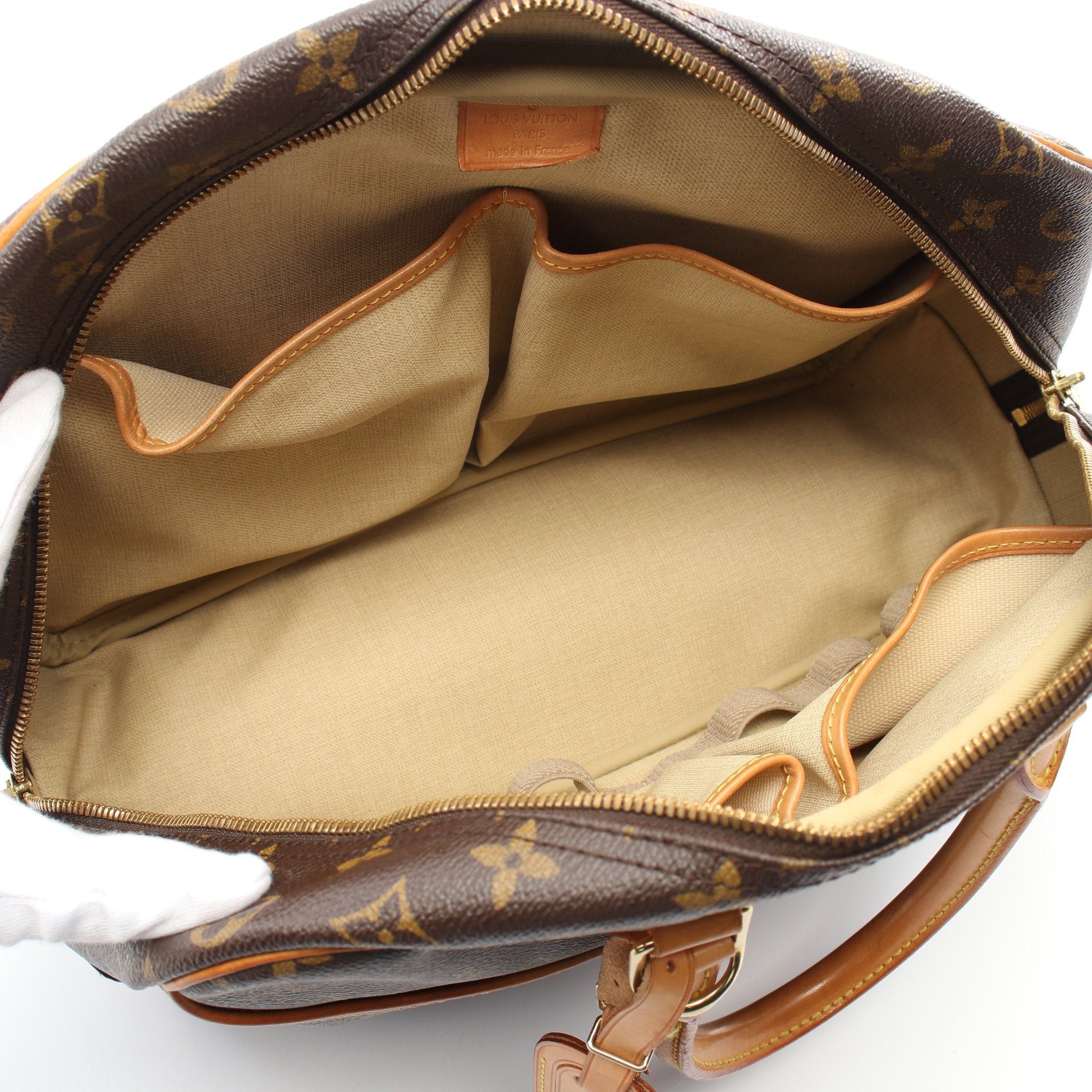 Louis Vuitton Louis Vuitton Deauville Bowling Vanity Monogram Handbag Leather Brown Size ONE SIZE - 3 Thumbnail