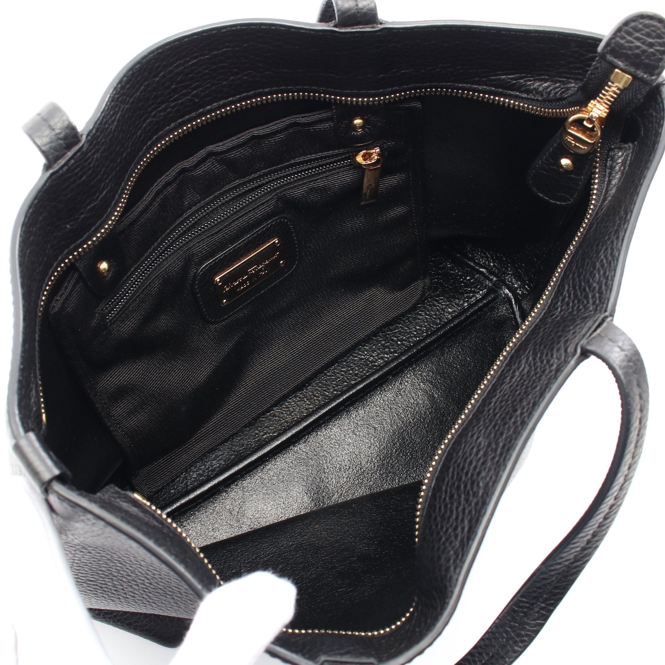 Salvatore Ferragamo Salvatore Ferragamo Double Gancini Handbag Tote Bag Leather Black Size ONE SIZE - 3 Thumbnail