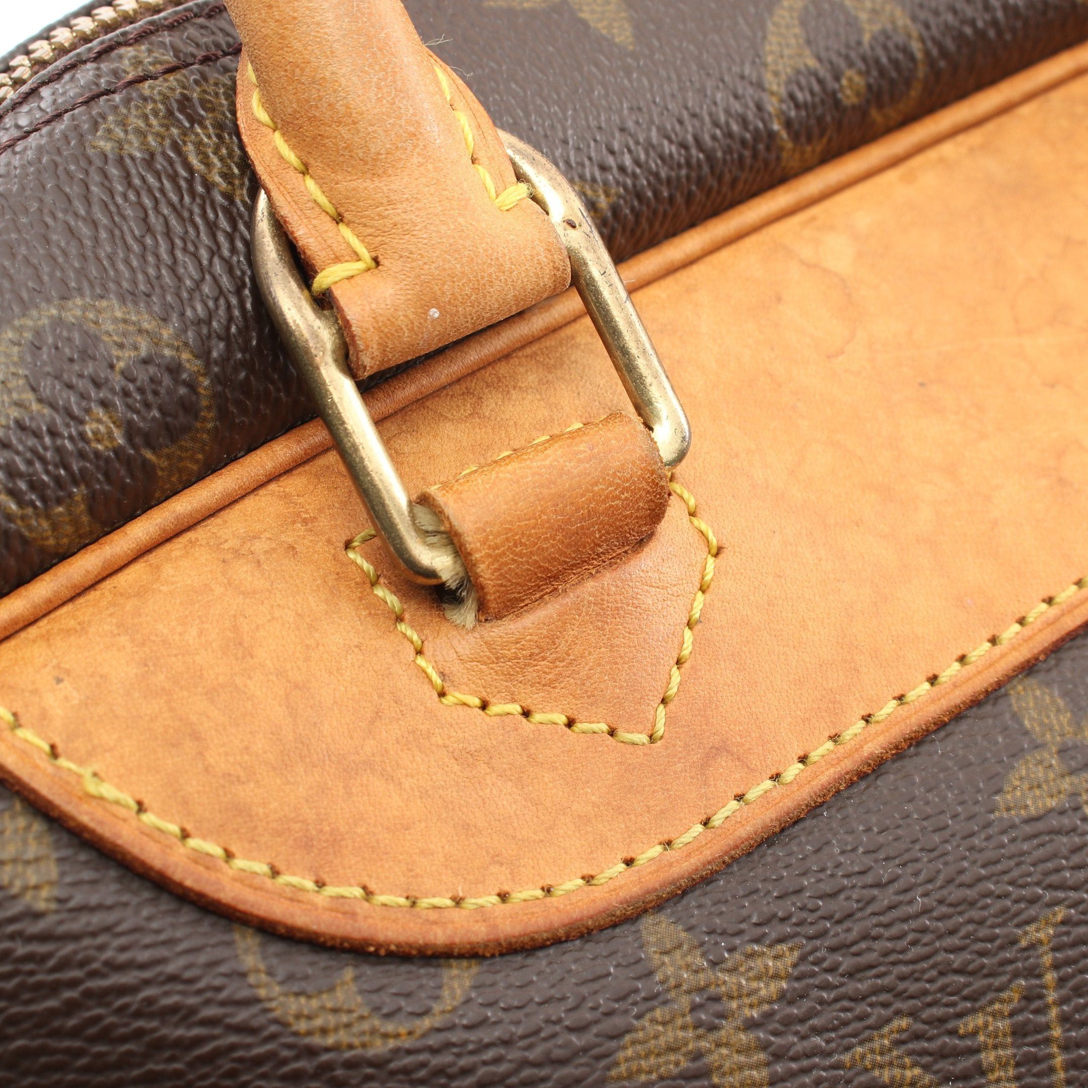 Louis Vuitton Louis Vuitton Deauville Bowling Vanity Monogram Handbag Leather Brown Size ONE SIZE - 6 Thumbnail