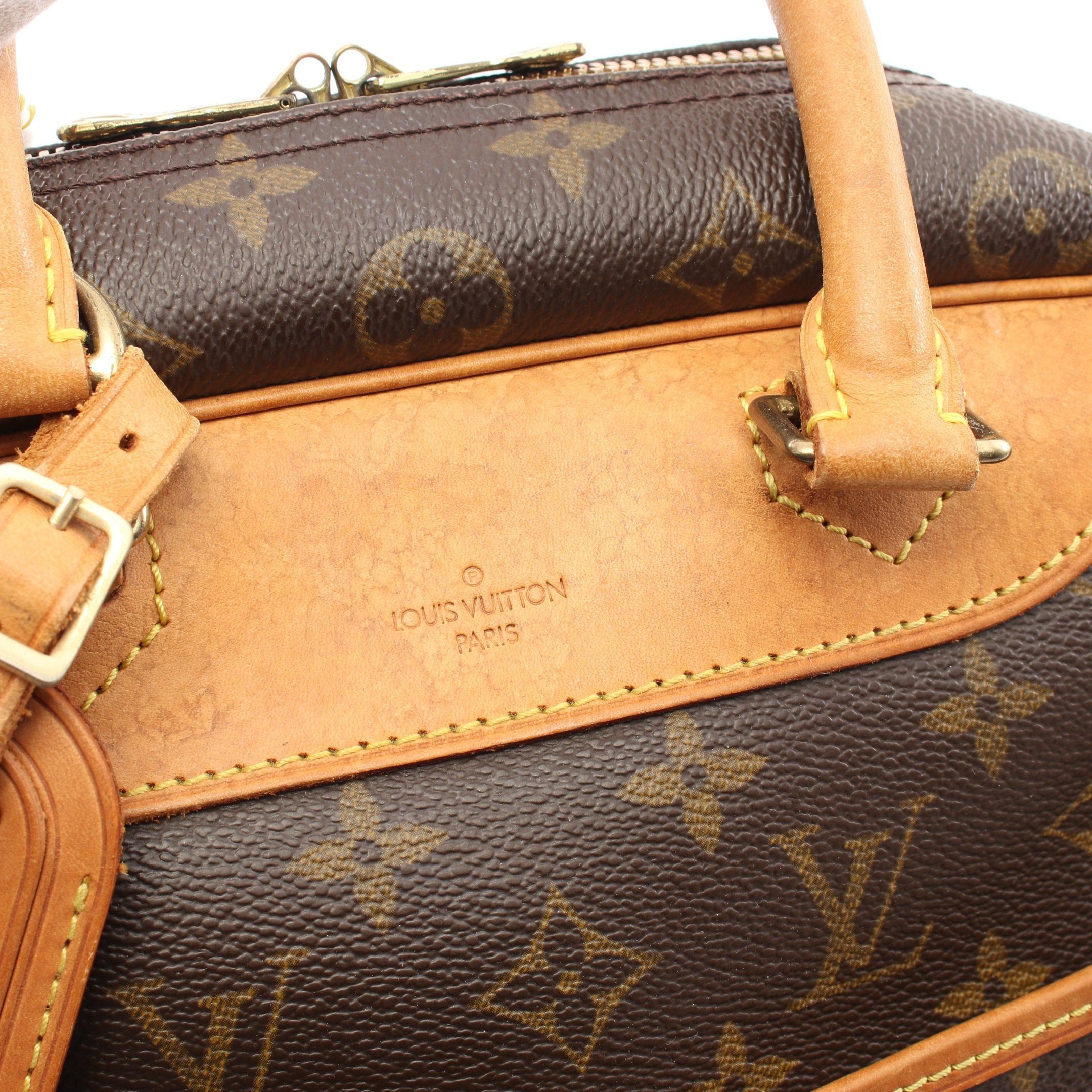 Louis Vuitton Louis Vuitton Deauville Bowling Vanity Monogram Handbag Leather Brown Size ONE SIZE - 10 Thumbnail