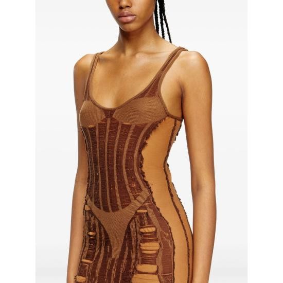 Diesel DIESEL Women Dresses 0BJBIM A19215 7DG BROWN Size M / US 6-8 / IT 42-44 - 5 Thumbnail