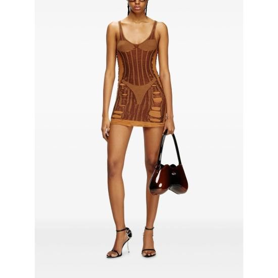 Diesel DIESEL Women Dresses 0BJBIM A19215 7DG BROWN Size M / US 6-8 / IT 42-44 - 4 Thumbnail