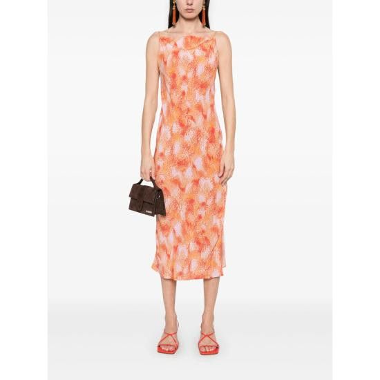 Iro IRO Women Dresses SOLVA WM33 MUL02 ORANGE Size S / US 4 / IT 40 - 5 Thumbnail