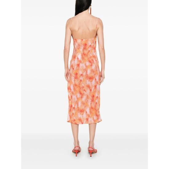 Iro IRO Women Dresses SOLVA WM33 MUL02 ORANGE Size M / US 6-8 / IT 42-44 - 3 Thumbnail