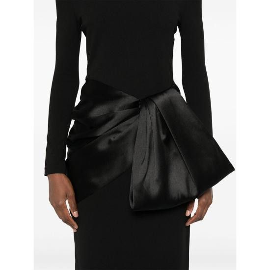 ワンピース SOLACE LONDON Women Mid Skirts OS43034BLACK Black SOLACE LONDON - Lois long dress | Leam Roma - Luxury