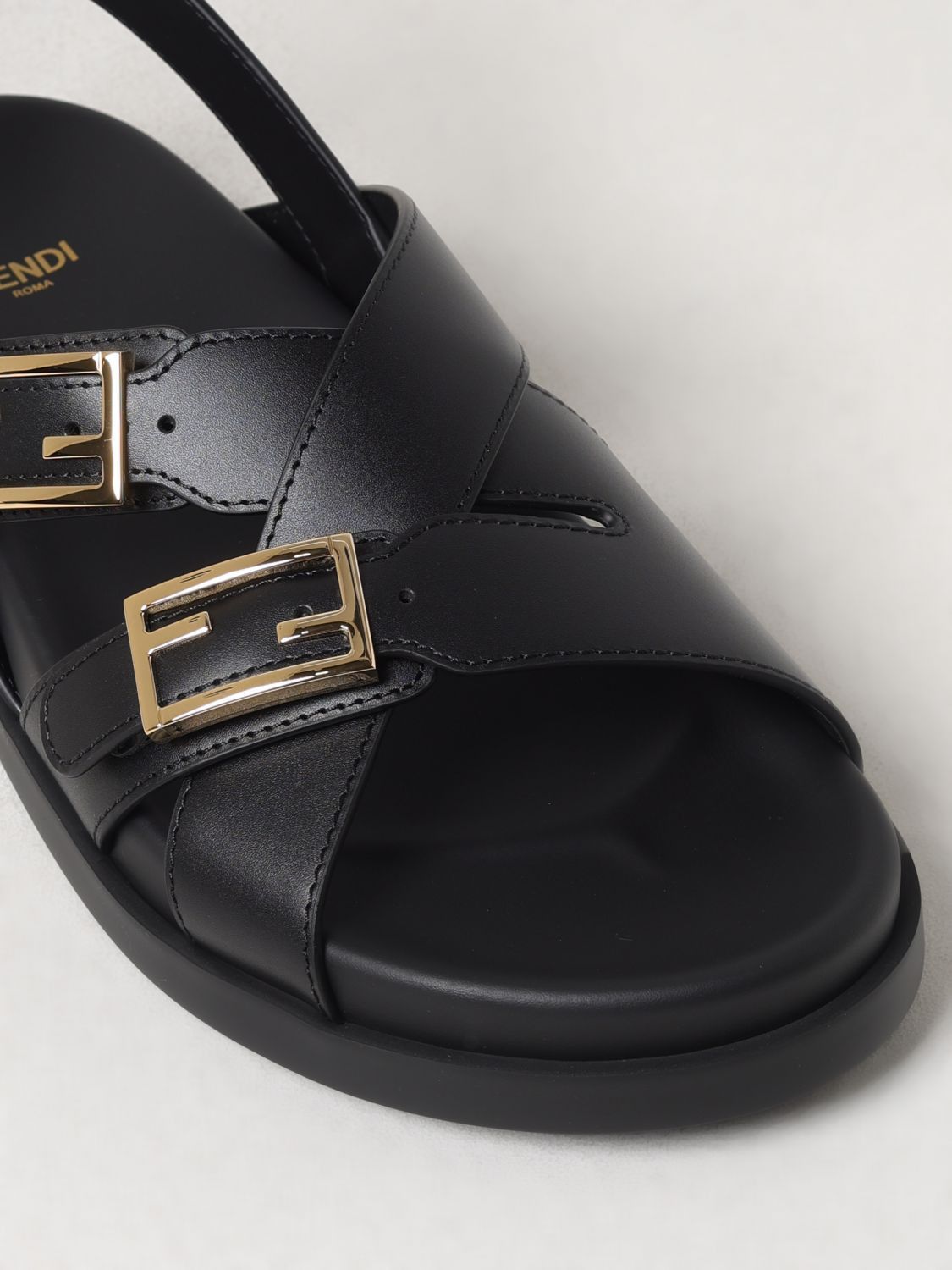 Fendi Fendi Flat Sandals Woman Black Size US 7 / IT 37 - 4 Thumbnail