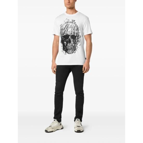 Philipp Plein PHILIPP PLEIN Men T-Shirts MTK8253 PJY002N 01 WHITE Size US XL / EU 56 / 4 - 3 Thumbnail