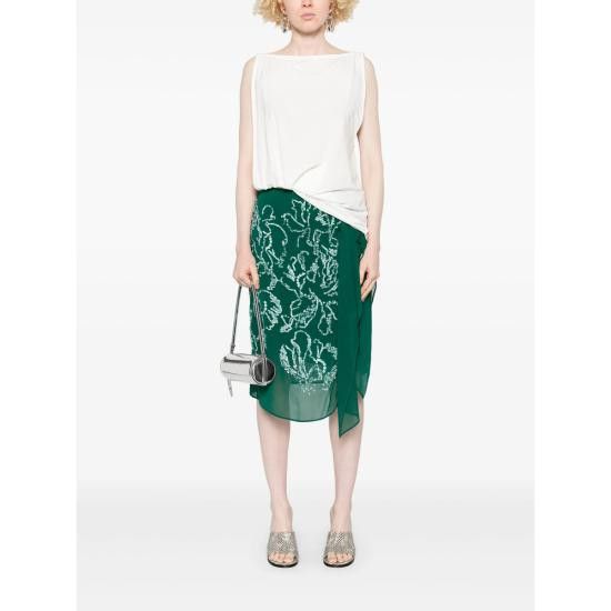 Dries Van Noten DRIES VAN NOTEN Women Mid Skirts 1487 010843 604 GREEN Size 28" / US 6 / IT 42 - 5 Thumbnail