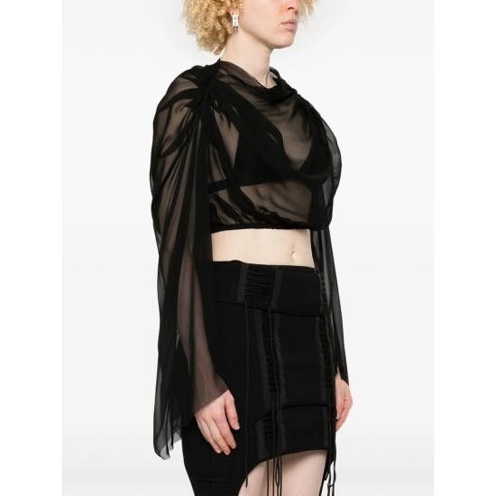 Rick Owens RICK OWENS Women Blouses RO01E7264 S 09 BLACK Size M / US 6-8 / IT 42-44 - 4 Thumbnail