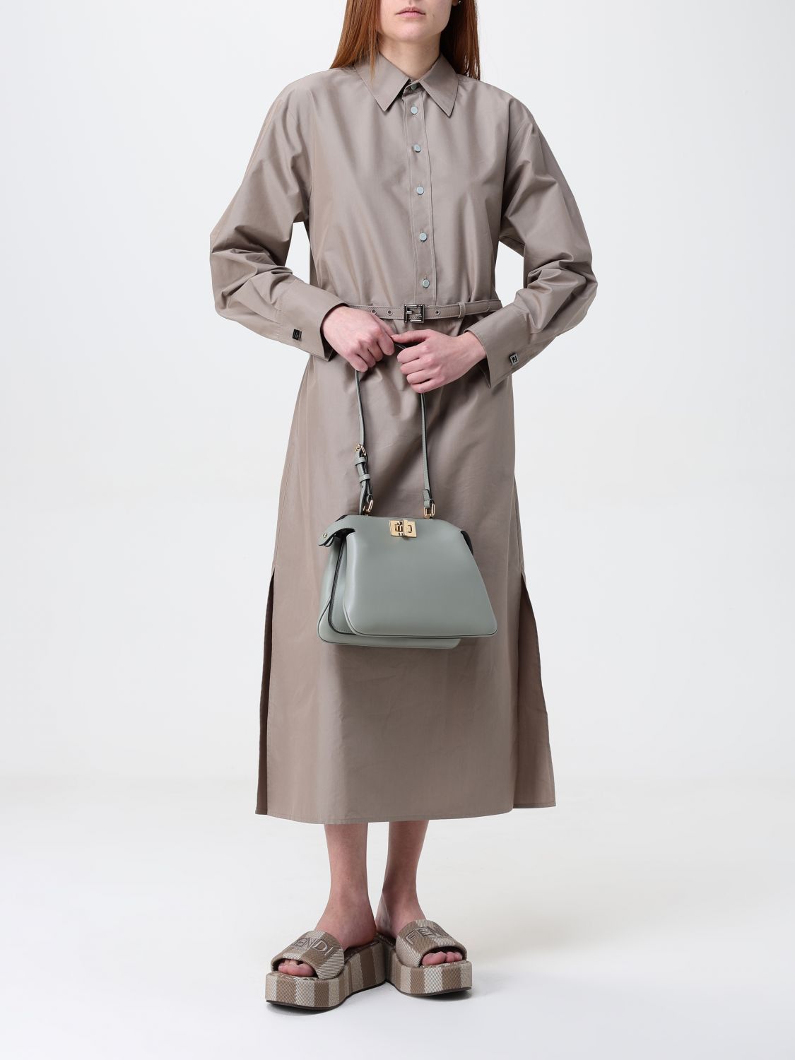 Fendi Fendi Dress Woman Beige Size S / US 4 / IT 40 - 2 Thumbnail
