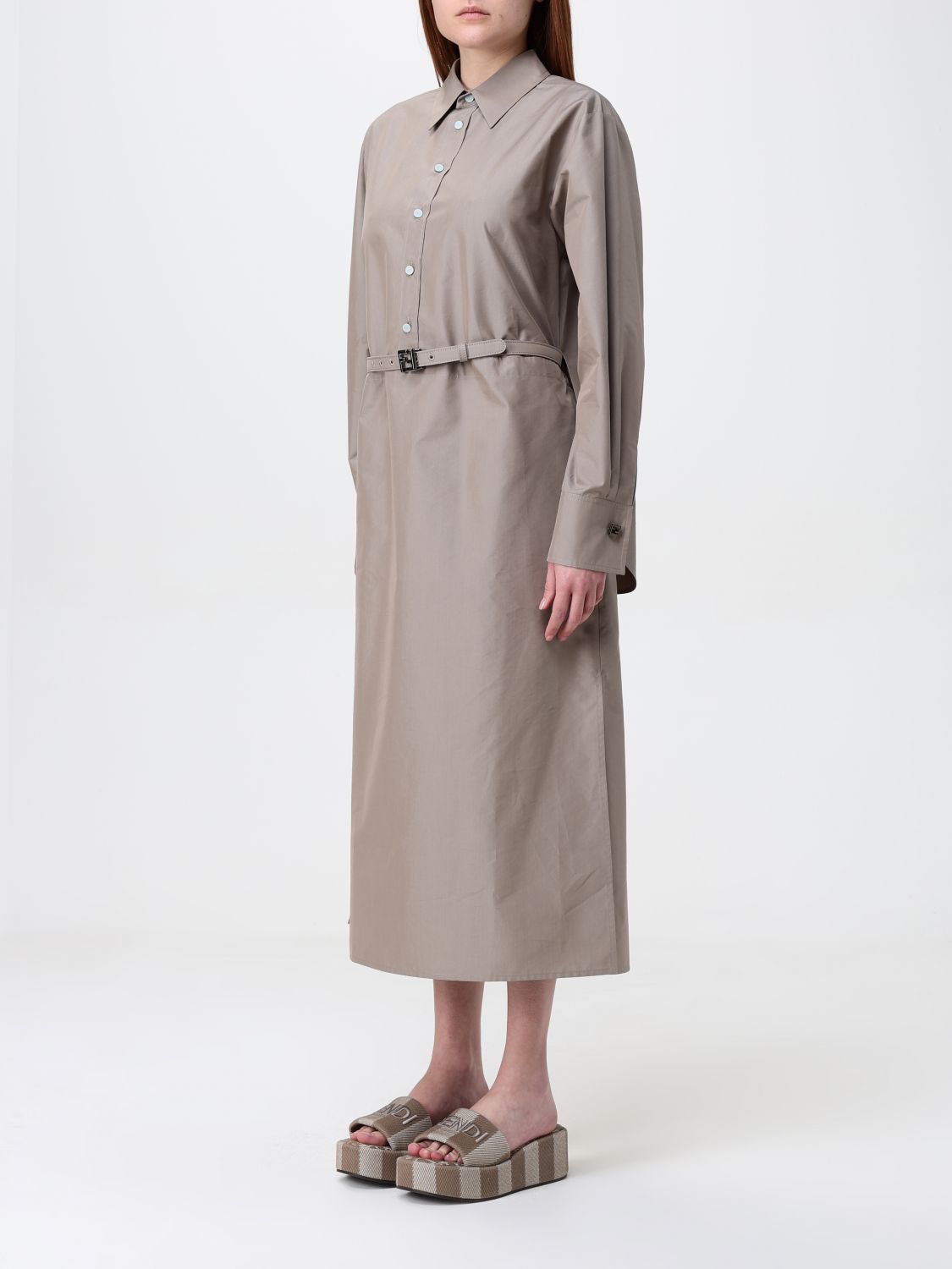 Fendi Fendi Dress Woman Beige Size S / US 4 / IT 40 - 4 Thumbnail
