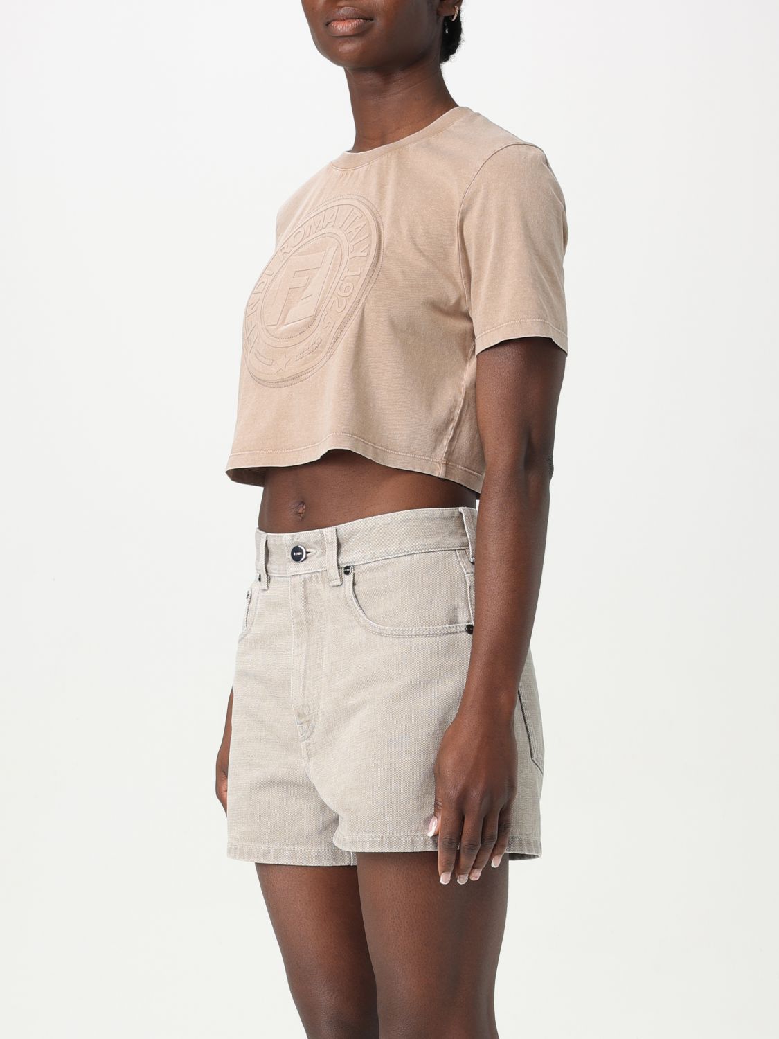 Fendi Fendi T-Shirt Woman Beige Size M / US 6-8 / IT 42-44 - 4 Thumbnail