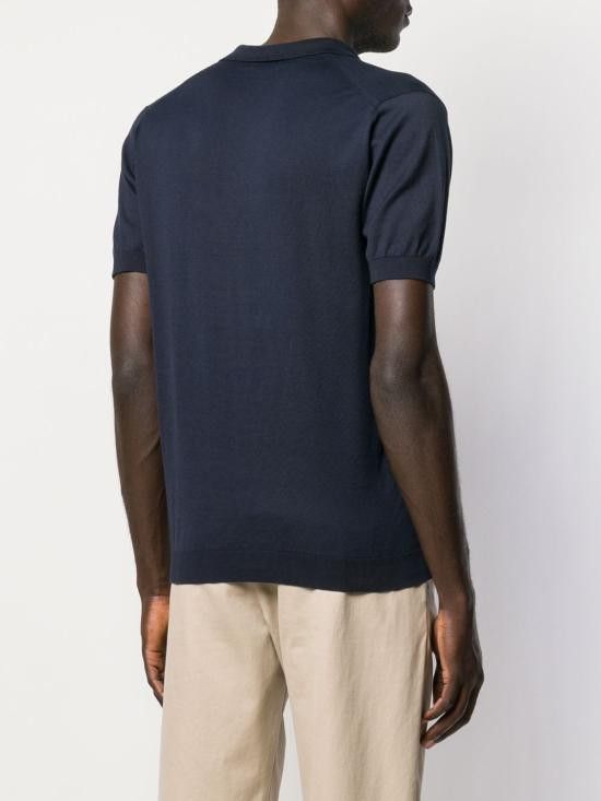 John Smedley JOHN SMEDLEY Men T-Shirts NOAH NAVY Blue Size US XL / EU 56 / 4 - 4 Thumbnail