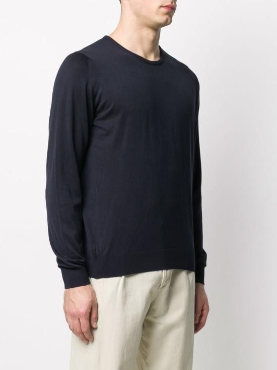 John Smedley JOHN SMEDLEY Men Sweater HATFIELD NAVY Blue Size US L / EU 52-54 / 3 - 4 Thumbnail