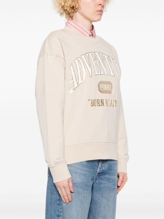 Pinko PINKO Women Hoodies 104618 A2CZC03 Beige Size M / US 6-8 / IT 42-44 - 5 Thumbnail
