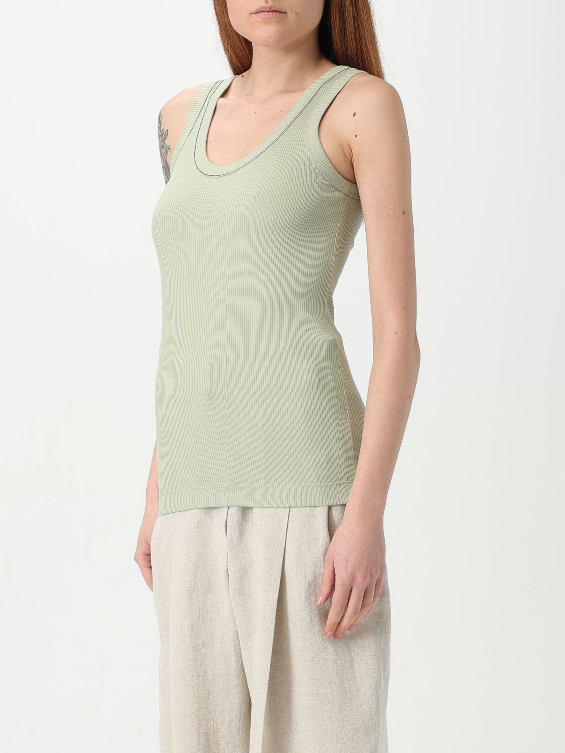 Brunello Cucinelli Brunello Cucinelli T-Shirt Woman Sage Size XXL / US 16-18 / IT 52-54 - 4 Thumbnail