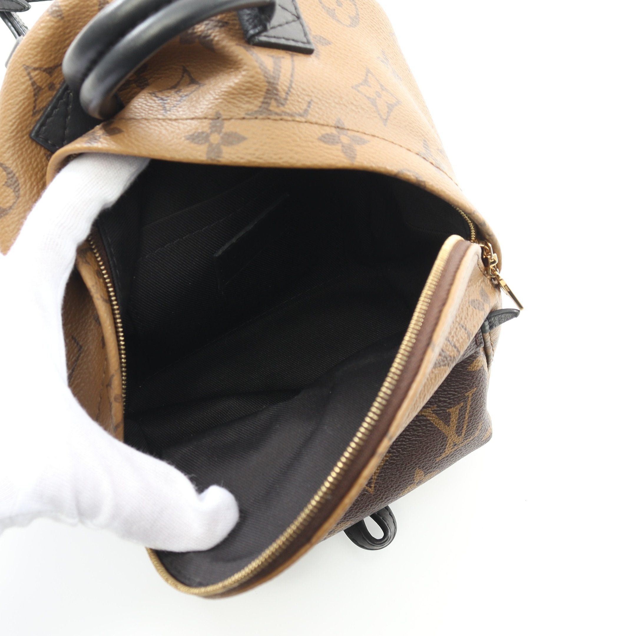 Louis Vuitton Louis Vuitton Palm Springs Backpack Mini Monogram Reverse Rucksack Leather Light Brown Dark Size ONE SIZE - 3 Thumbnail