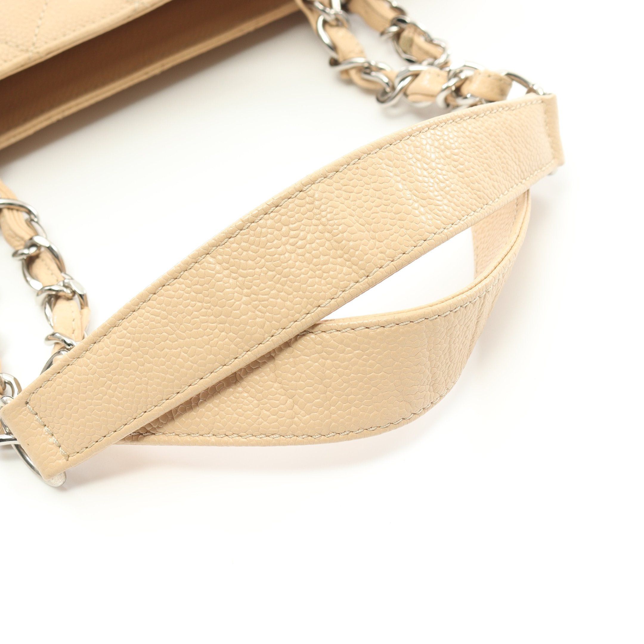 Chanel Chanel Matelasse Grand Shopping Gst Chain Shoulder Bag Tote Caviar Skin Beige Silver Hardware Size ONE SIZE - 7 Thumbnail