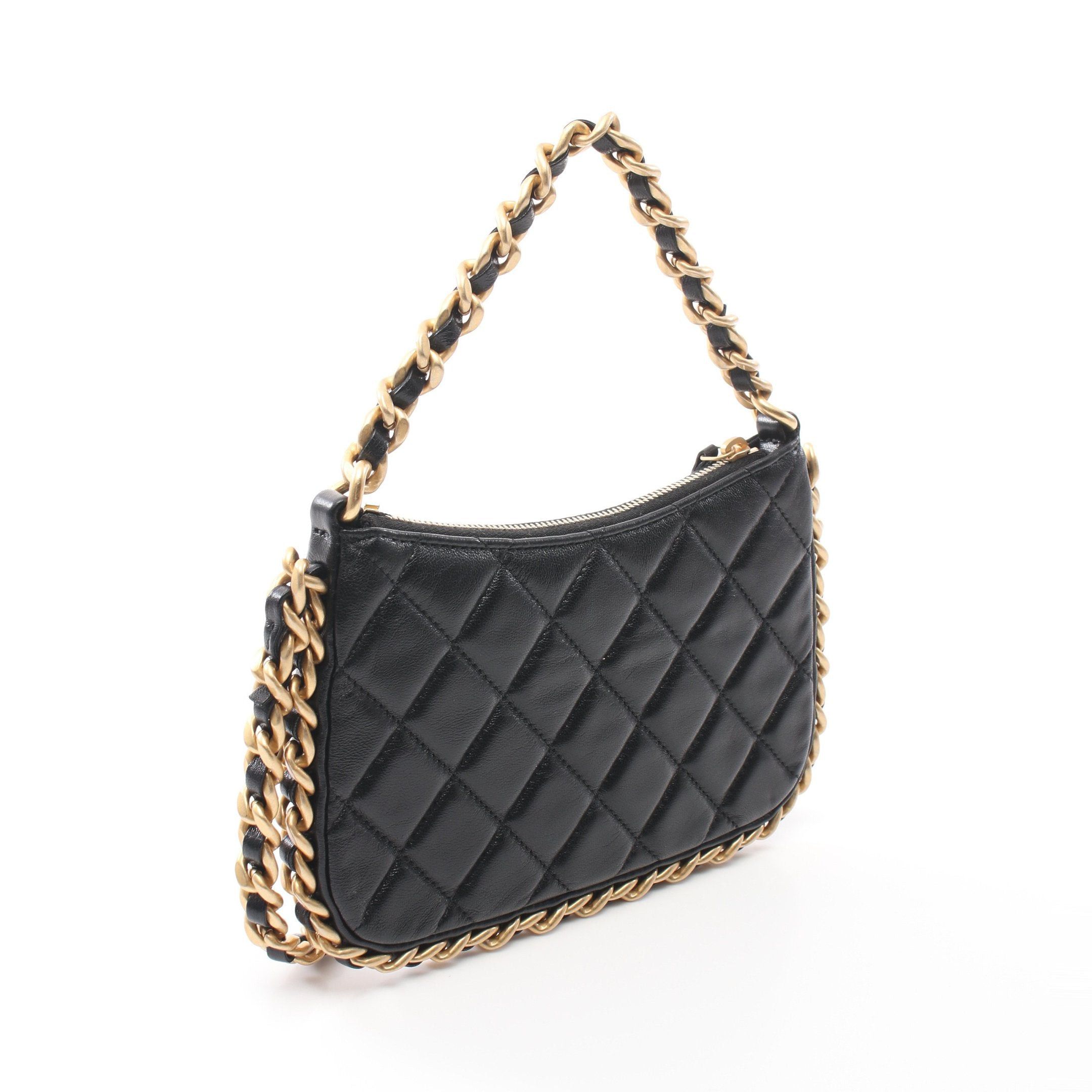 Chanel Chanel Matelasse Chain Shoulder Bag Lambskin Black Gold Hardware Size ONE SIZE - 2 Thumbnail