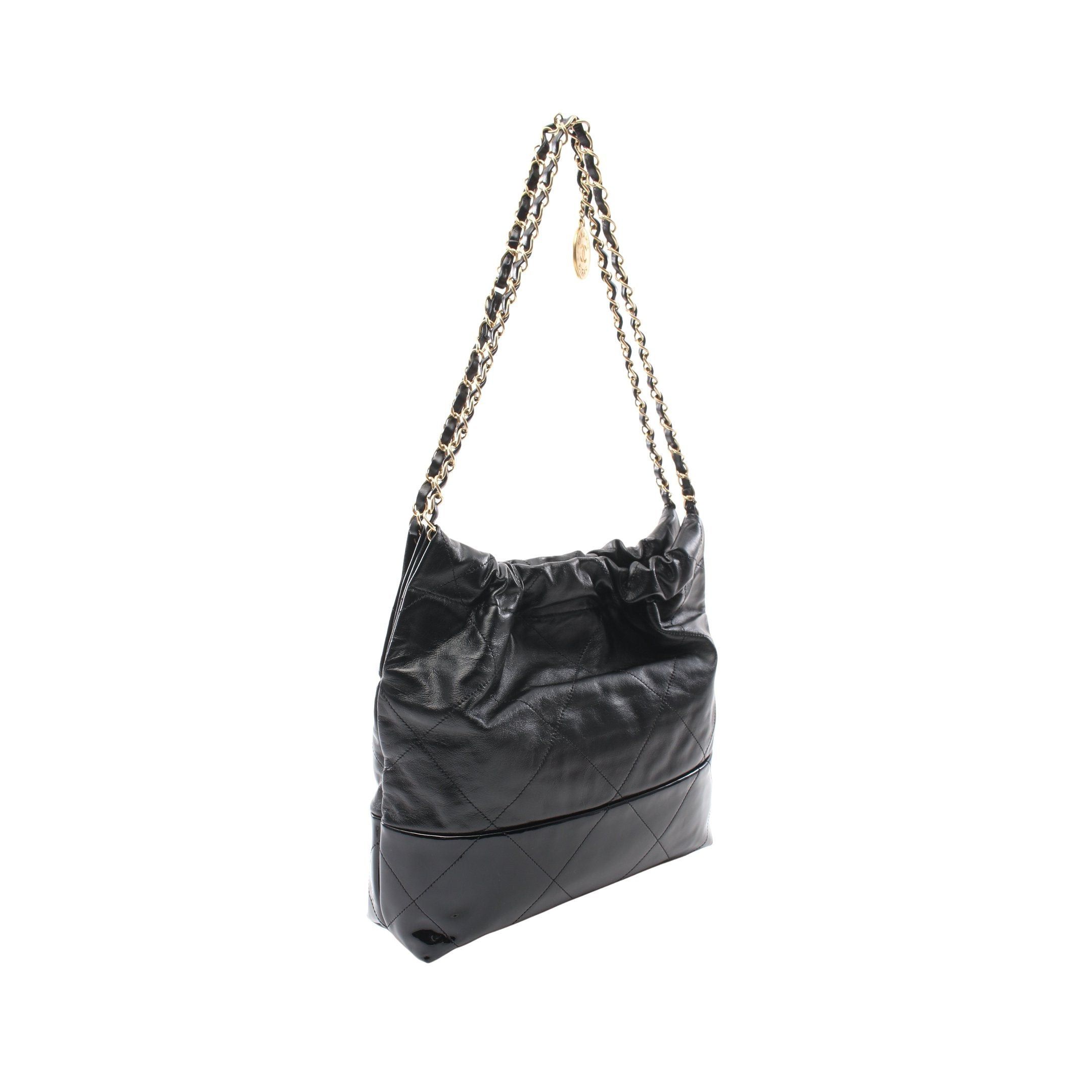 Chanel Chanel Matelasse Chanel 22 Small Chain Shoulder Bag Leather Patent Black Gold Hardware Size ONE SIZE - 2 Thumbnail