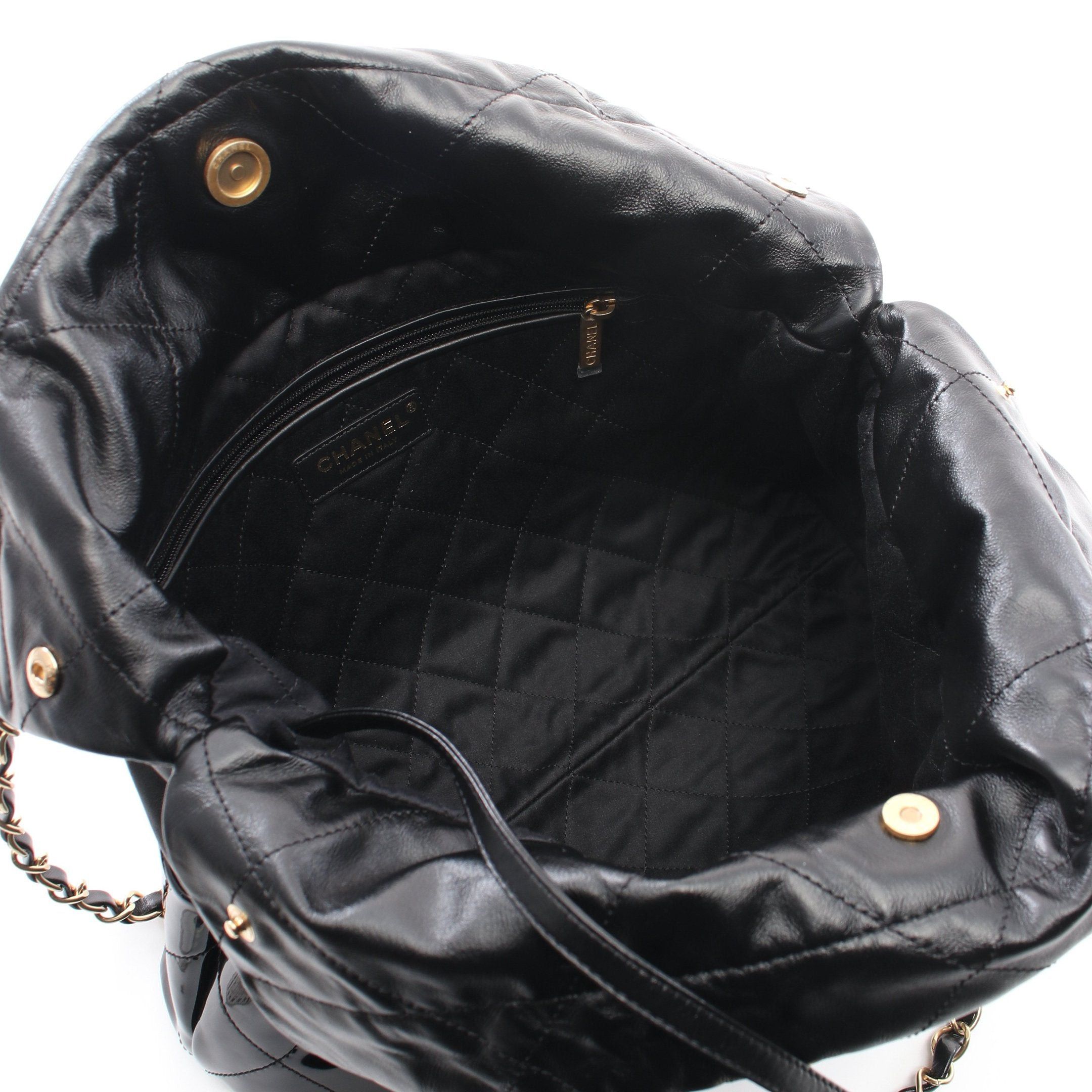 Chanel Chanel Matelasse Chanel 22 Small Chain Shoulder Bag Leather Patent Black Gold Hardware Size ONE SIZE - 3 Thumbnail