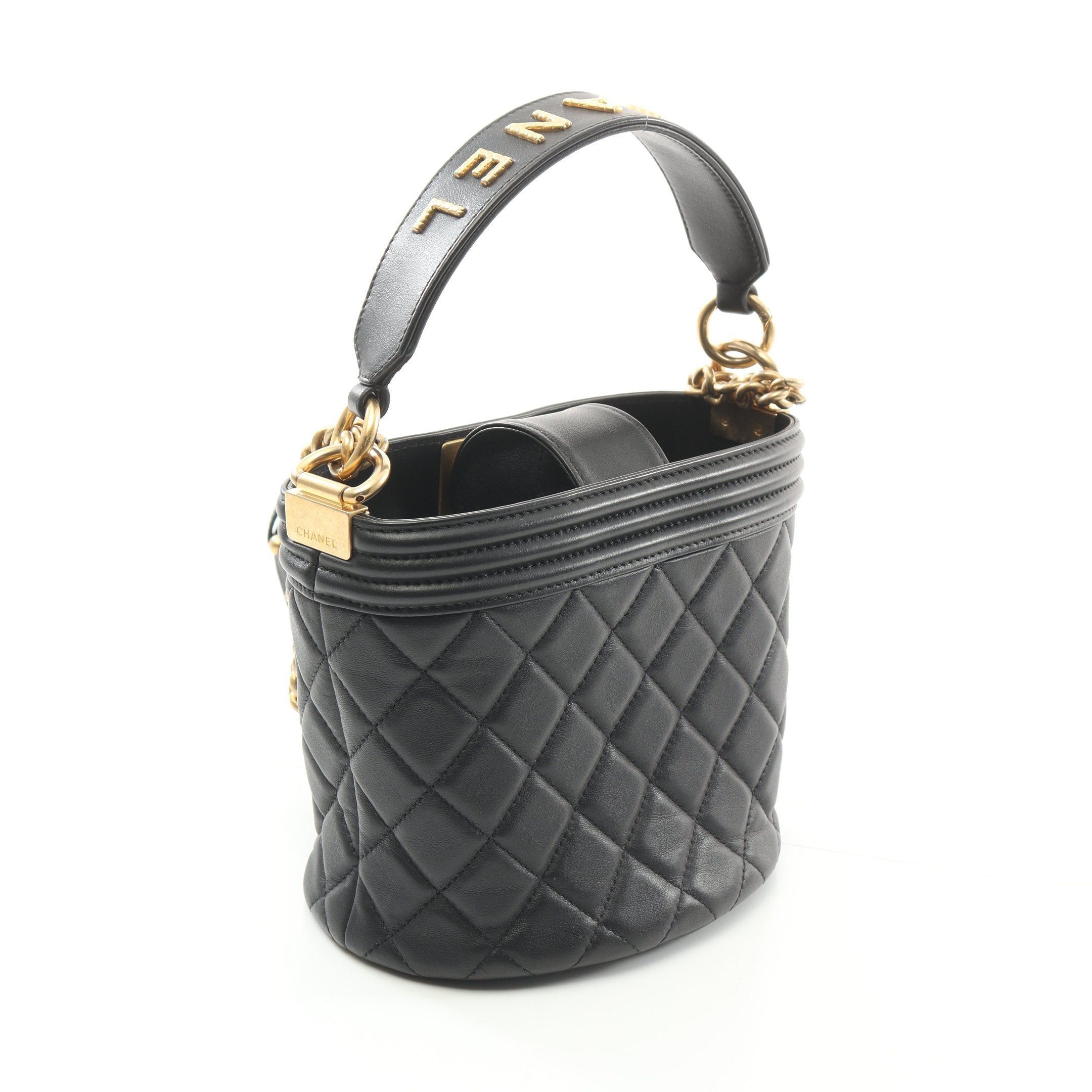 Chanel Chanel Boy Chanel Chain Shoulder Bag Lambskin Black Gold Hardware Size ONE SIZE - 2 Thumbnail