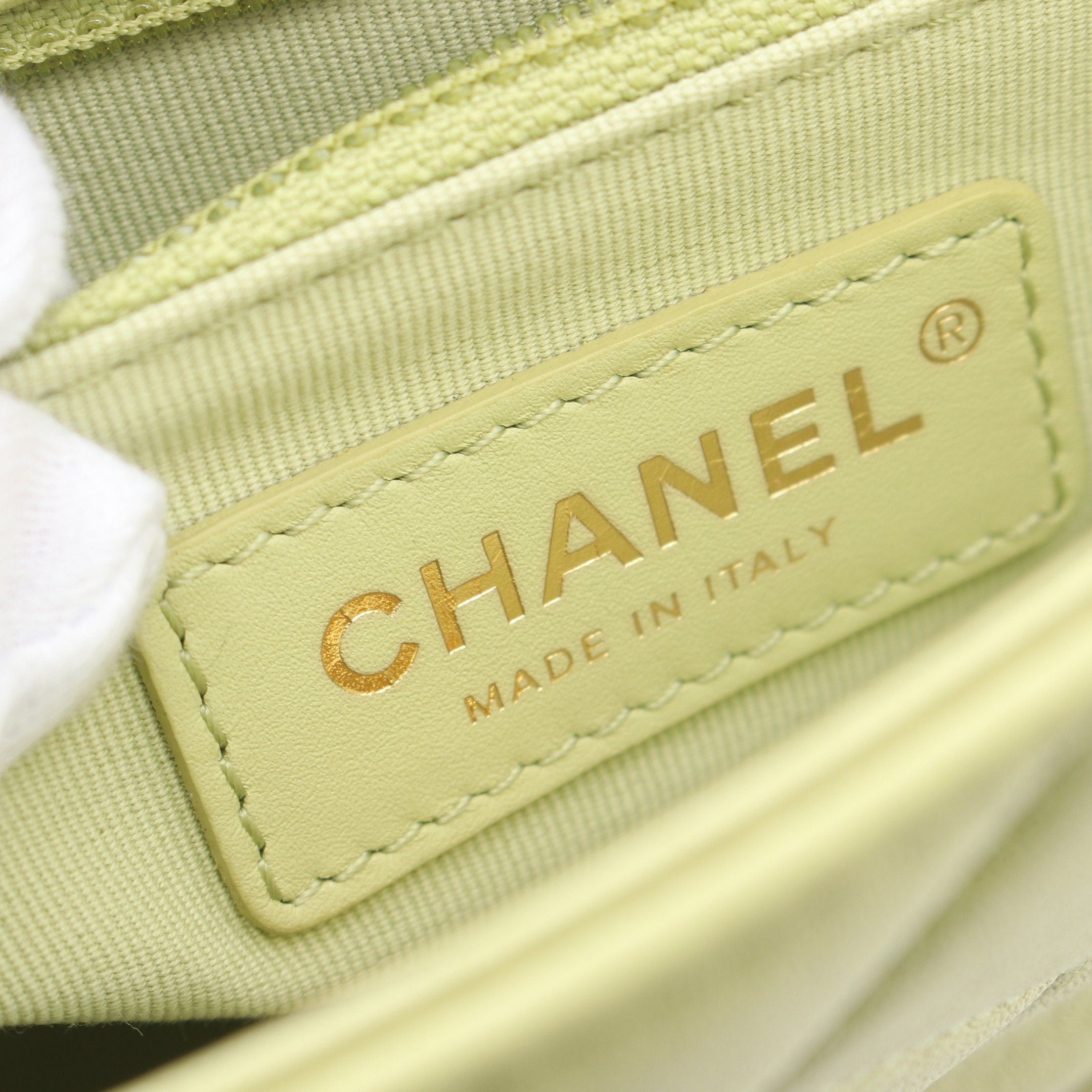 Chanel Chanel Mini Matelasse Top Handle Chain Shoulder Bag Lambskin Light Green Gold Hardware Size ONE SIZE - 4 Thumbnail