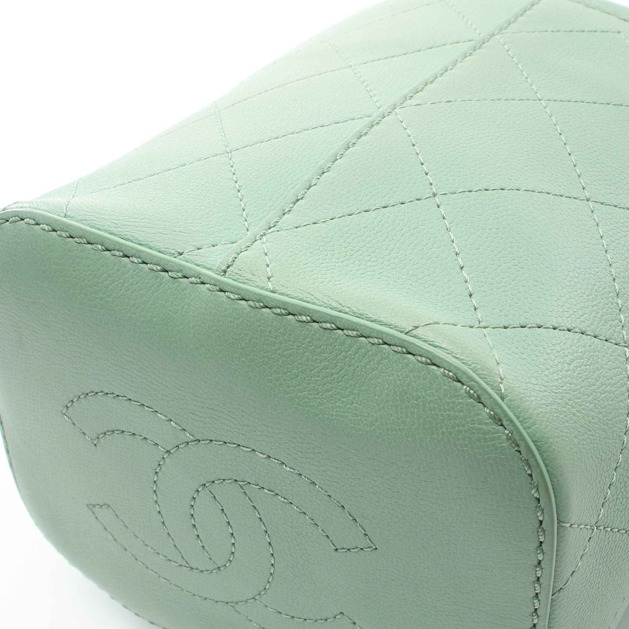 Chanel Chanel Matelasse Chain Shoulder Bag Leather Light Green Gold Hardware Size ONE SIZE - 8 Thumbnail