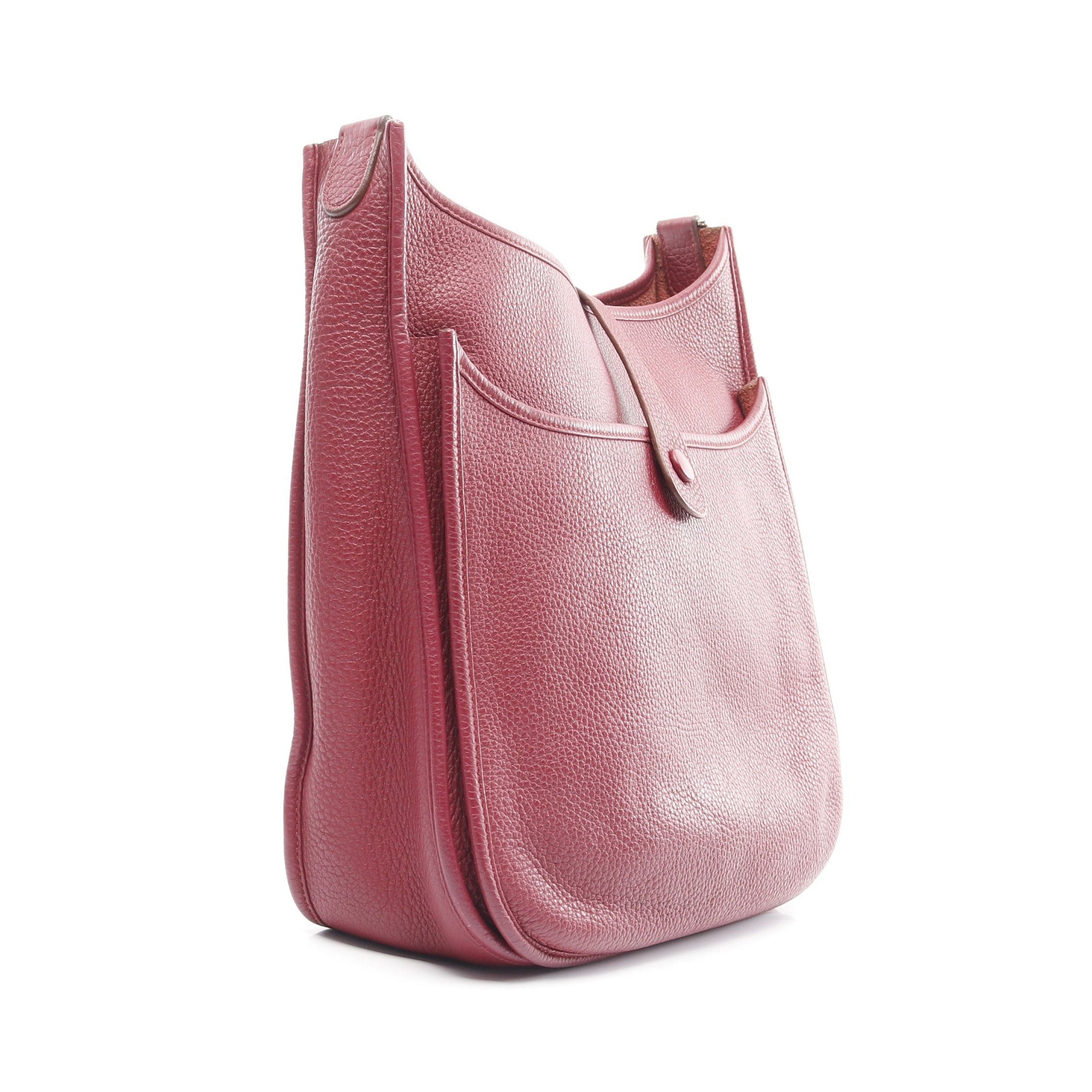 Hermes Hermes Evelyn 3 Troyes Gm Ruby Shoulder Bag Clemence Leather Bordeaux Silver Hardware □N Engraved Size ONE SIZE - 2 Thumbnail