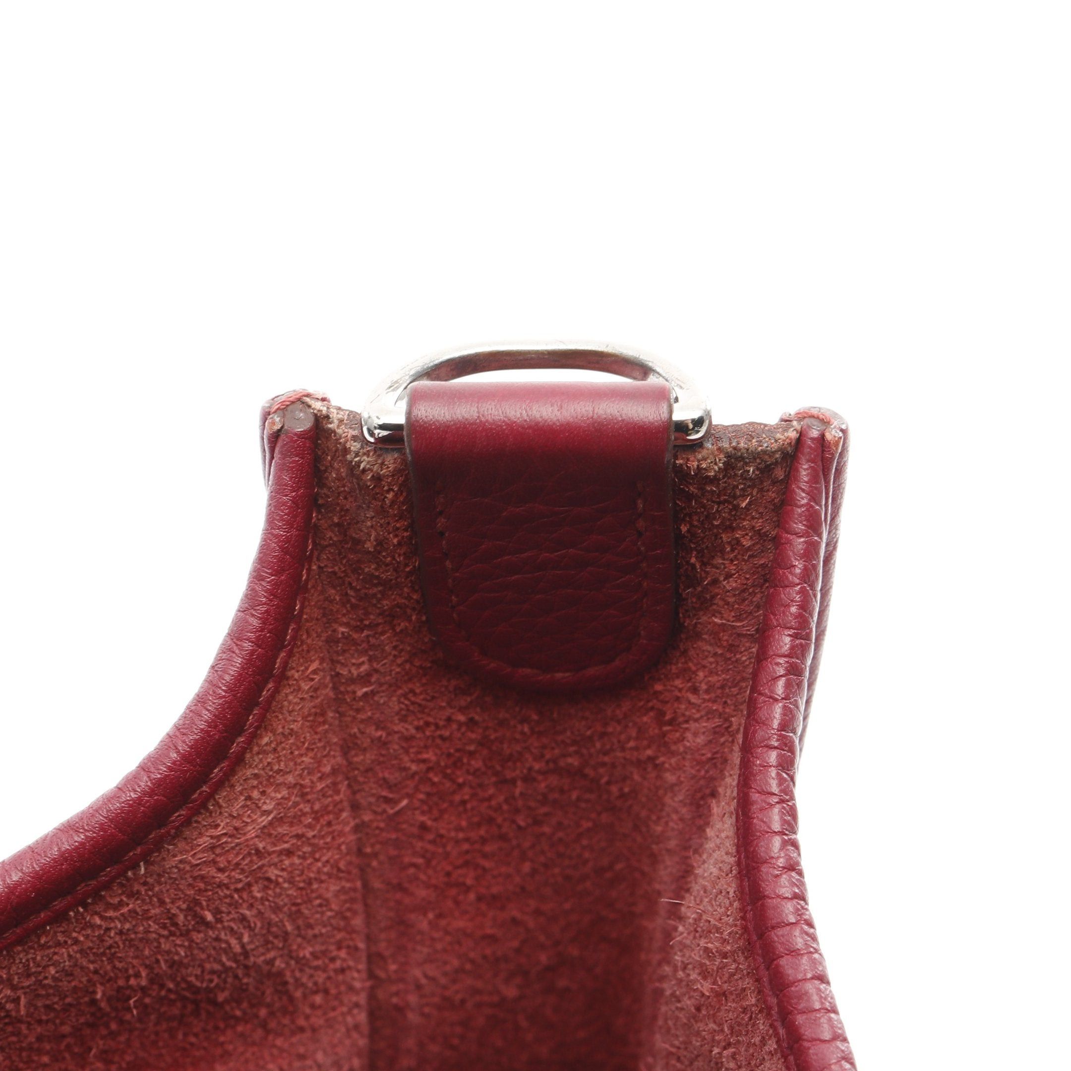 Hermes Hermes Evelyn 3 Troyes Gm Ruby Shoulder Bag Clemence Leather Bordeaux Silver Hardware □N Engraved Size ONE SIZE - 13 Thumbnail