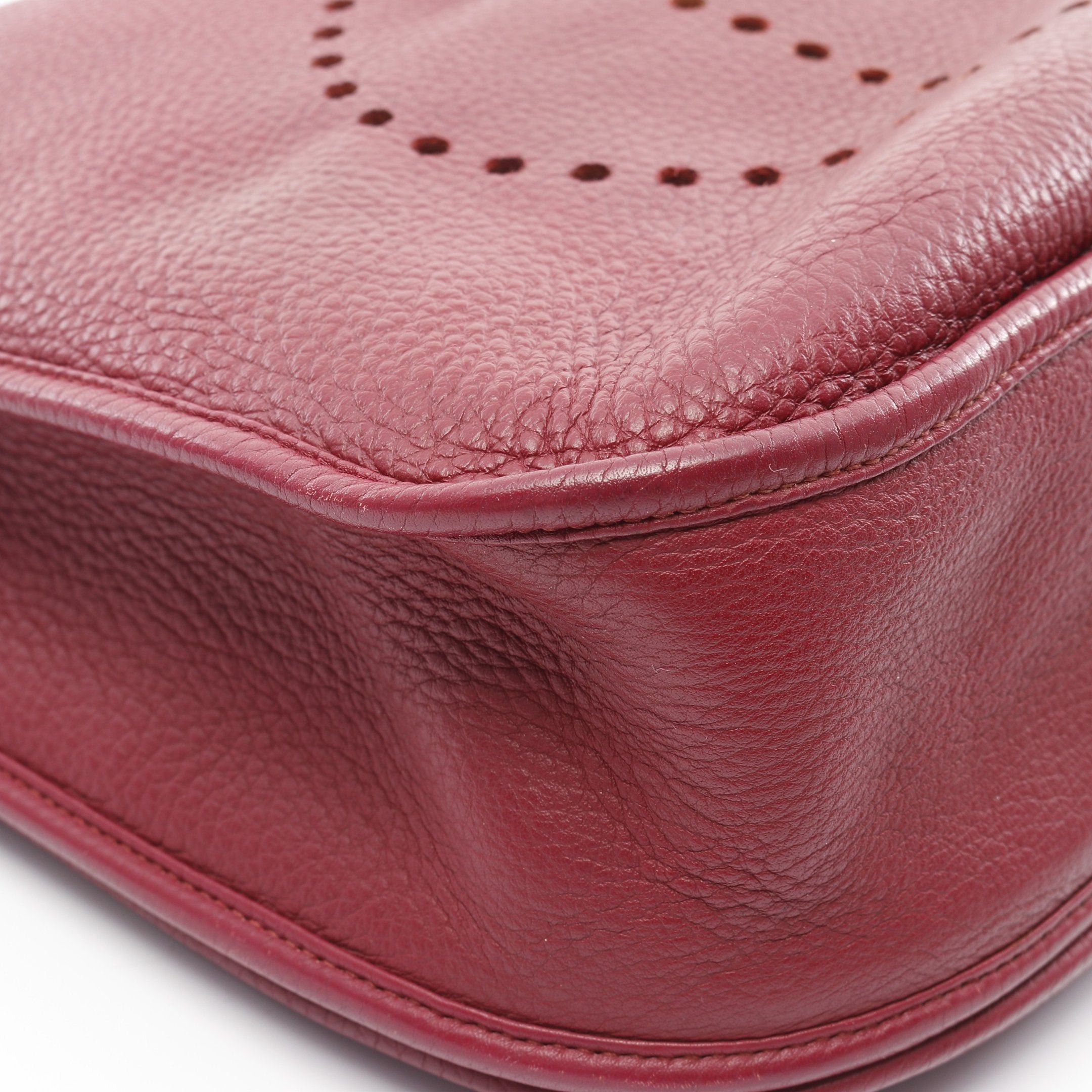 Hermes Hermes Evelyn 3 Troyes Gm Ruby Shoulder Bag Clemence Leather Bordeaux Silver Hardware □N Engraved Size ONE SIZE - 6 Thumbnail