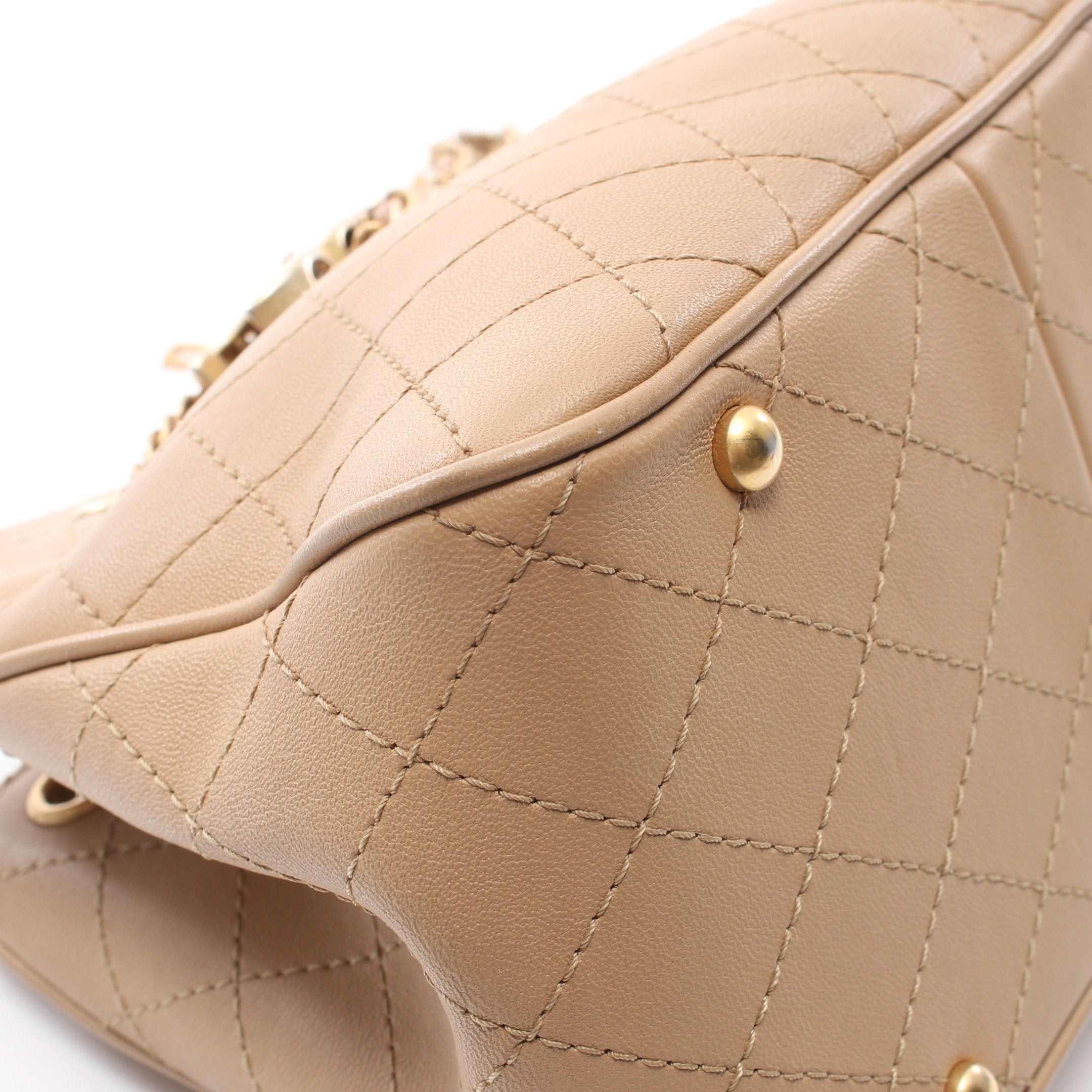 Chanel Chanel Matelasse Chain Shoulder Bag Leather Light Brown Gold Hardware Size ONE SIZE - 7 Thumbnail