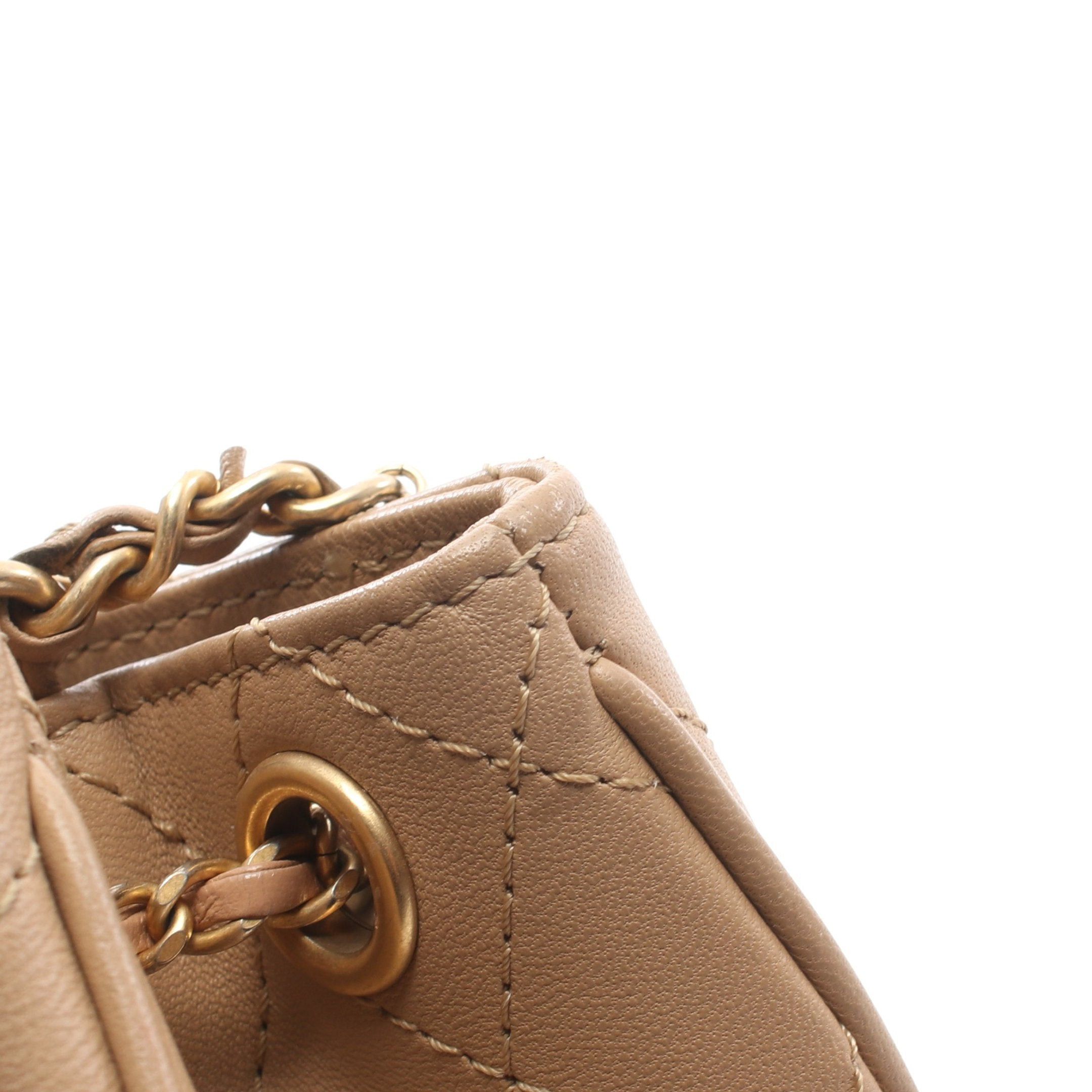 Chanel Chanel Matelasse Chain Shoulder Bag Leather Light Brown Gold Hardware Size ONE SIZE - 9 Thumbnail