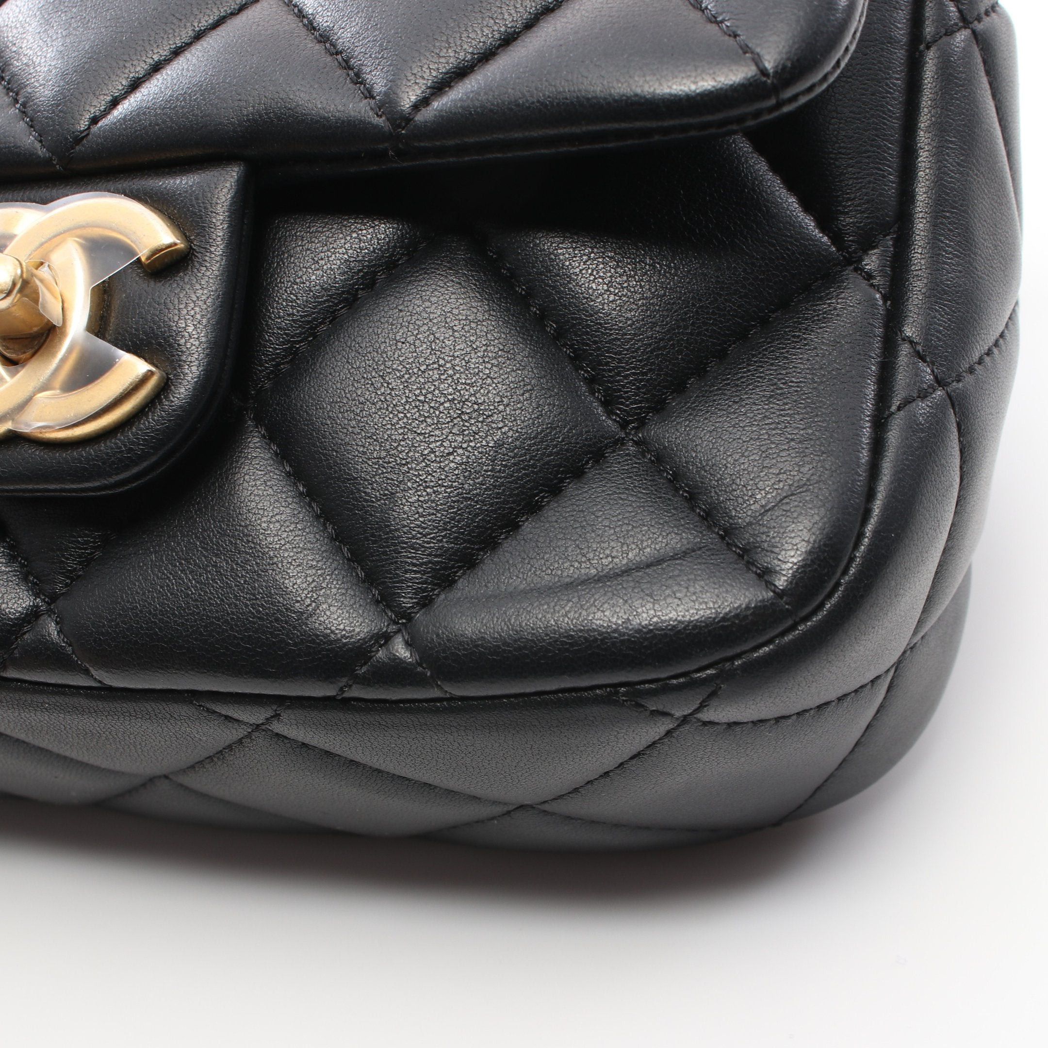 Chanel Chanel Mini Matelasse Chain Shoulder Bag Lambskin Black Gold Hardware Size ONE SIZE - 10 Thumbnail