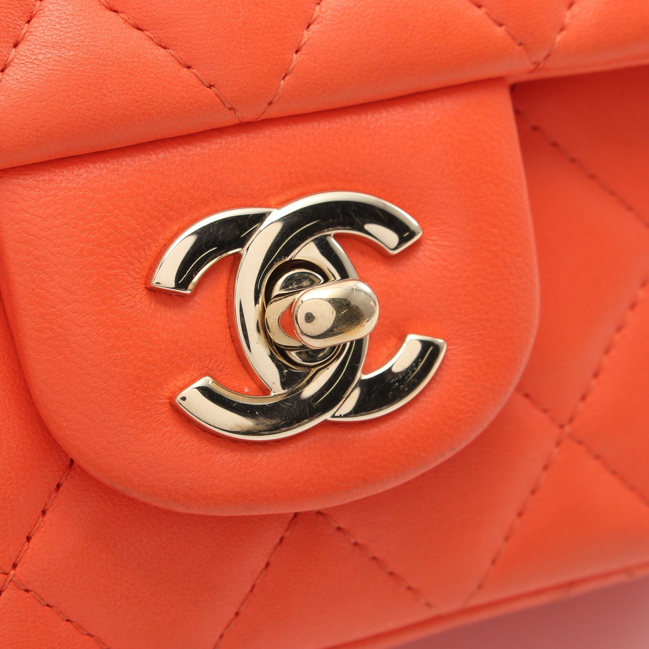 Chanel Chanel Matelasse Chain Shoulder Bag Lambskin Orange Gold Hardware Size ONE SIZE - 11 Thumbnail