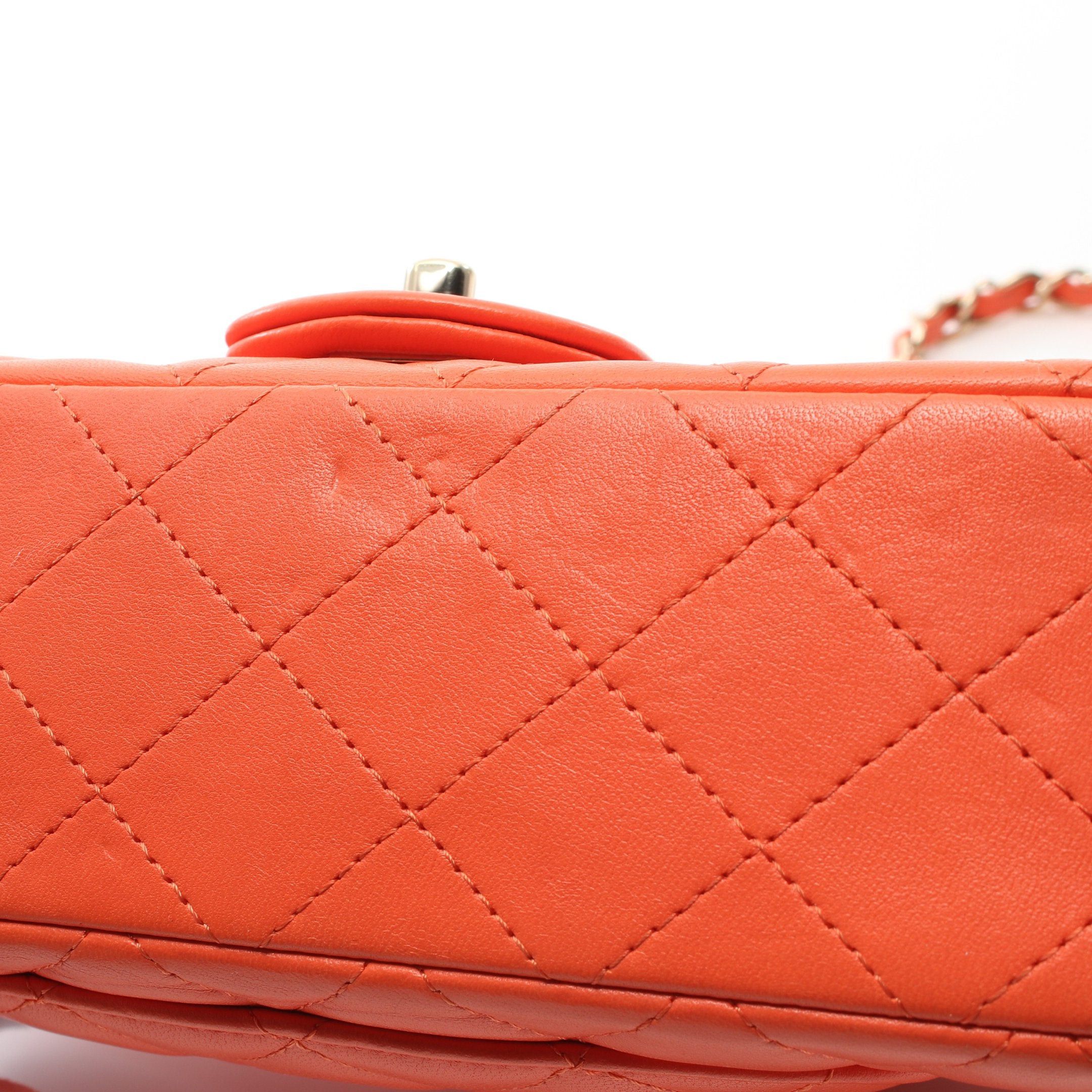 Chanel Chanel Matelasse Chain Shoulder Bag Lambskin Orange Gold Hardware Size ONE SIZE - 8 Thumbnail