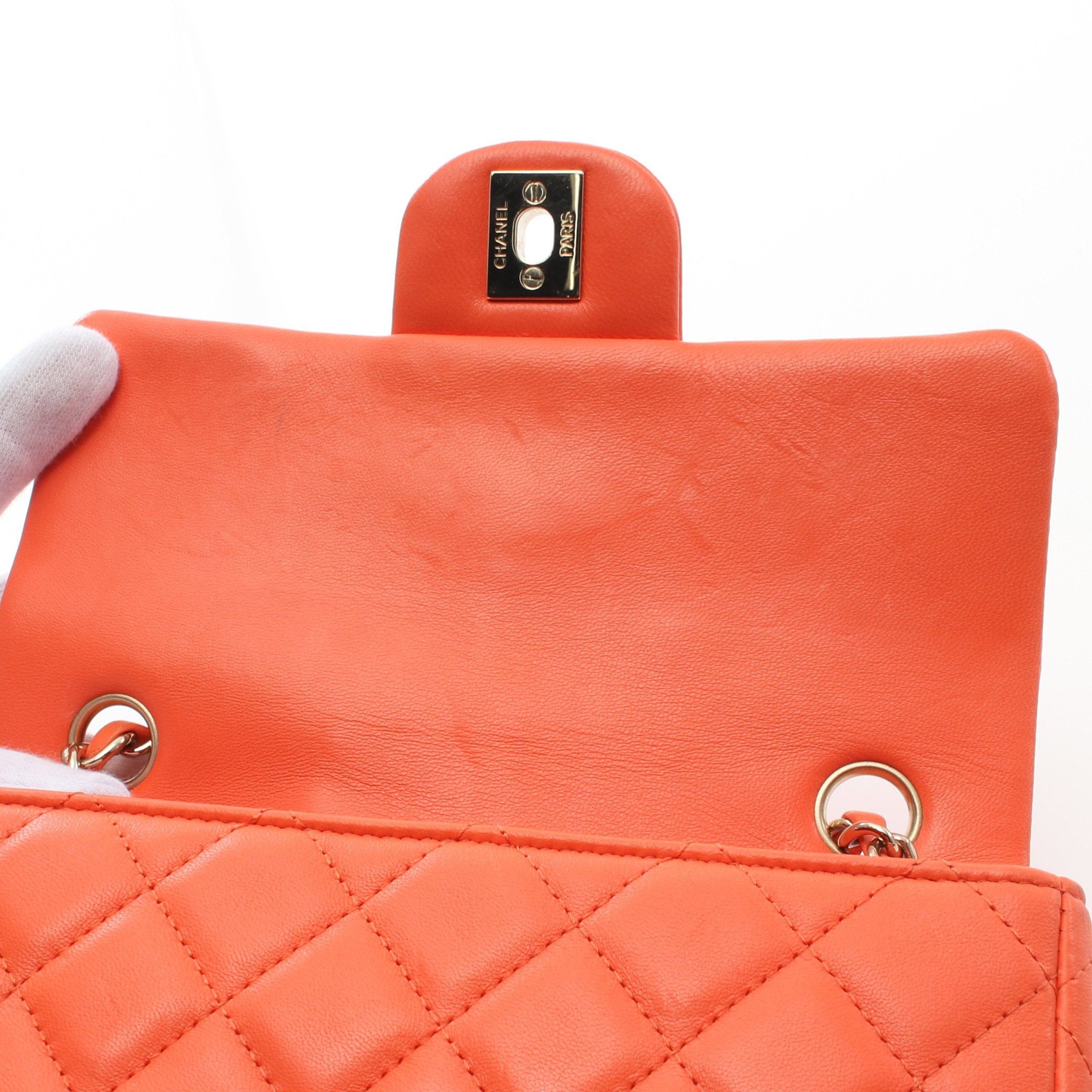 Chanel Chanel Matelasse Chain Shoulder Bag Lambskin Orange Gold Hardware Size ONE SIZE - 9 Thumbnail