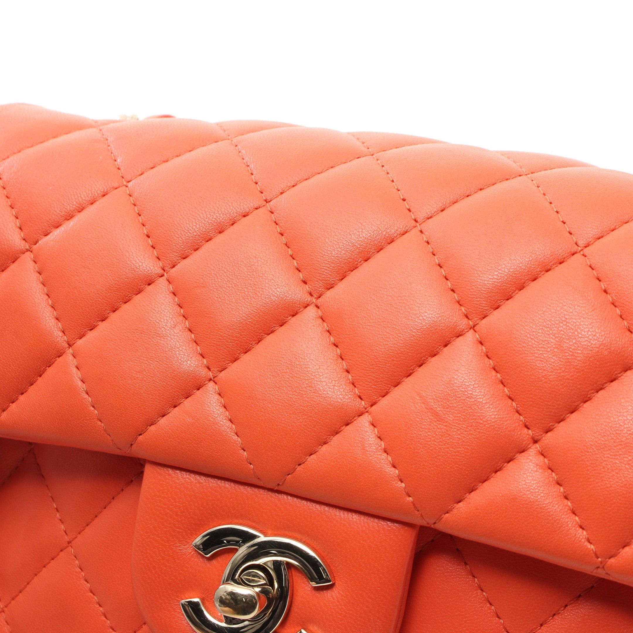 Chanel Chanel Matelasse Chain Shoulder Bag Lambskin Orange Gold Hardware Size ONE SIZE - 13 Thumbnail