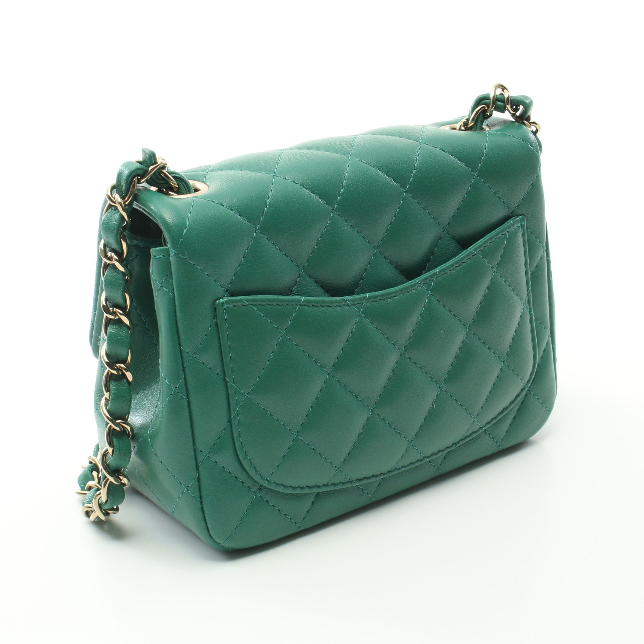 Chanel Chanel Mini Matelasse Chain Shoulder Bag Lambskin Green Gold Hardware Size ONE SIZE - 2 Thumbnail
